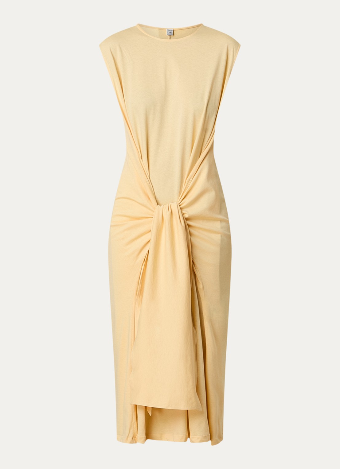 TOTEME Maxi jurk met geknoopt detail van jersey - voorkant 4 gebroken wit