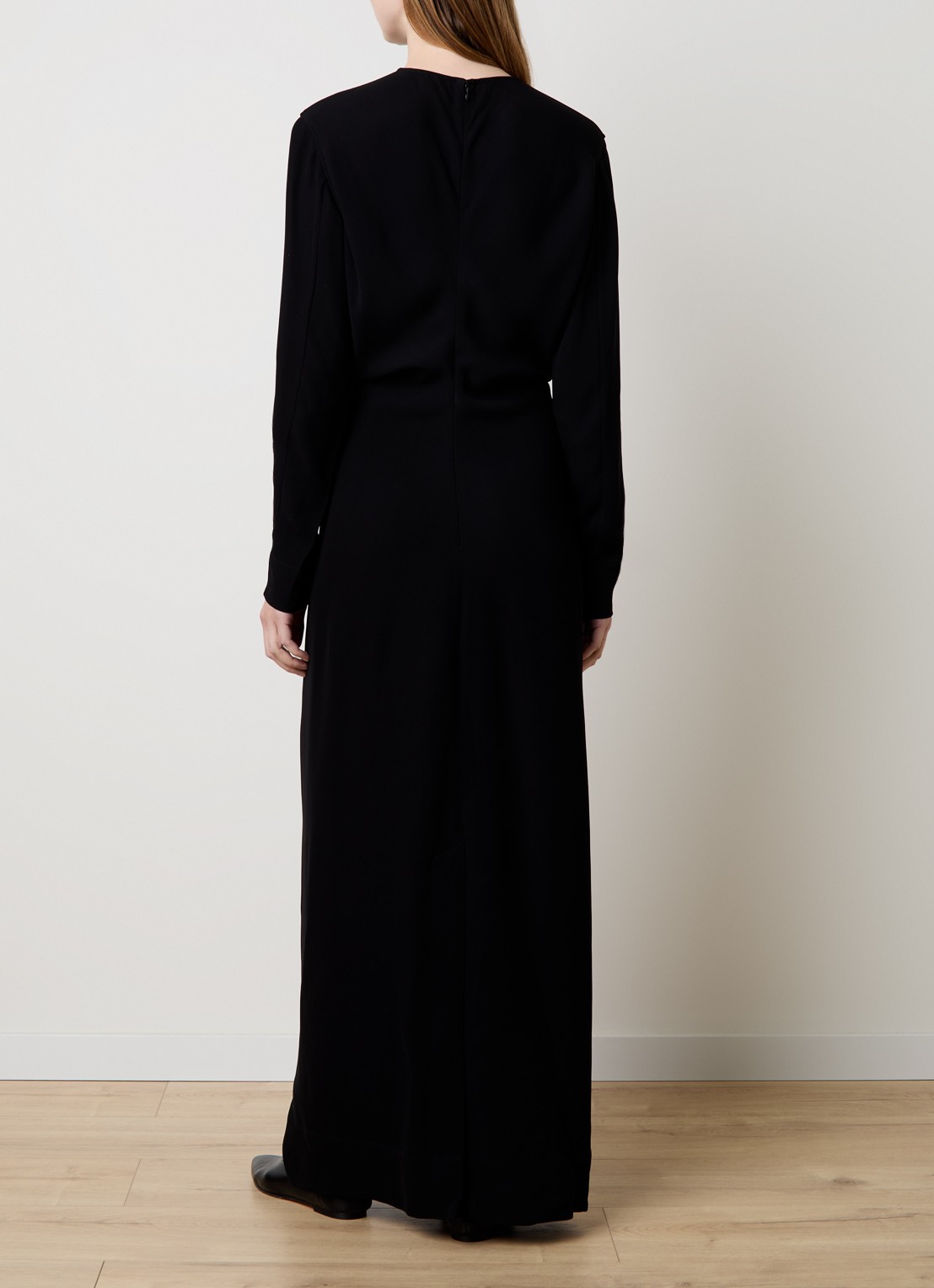 TOTEME Maxi jurk met ronde hals - achterkant 5 zwart
