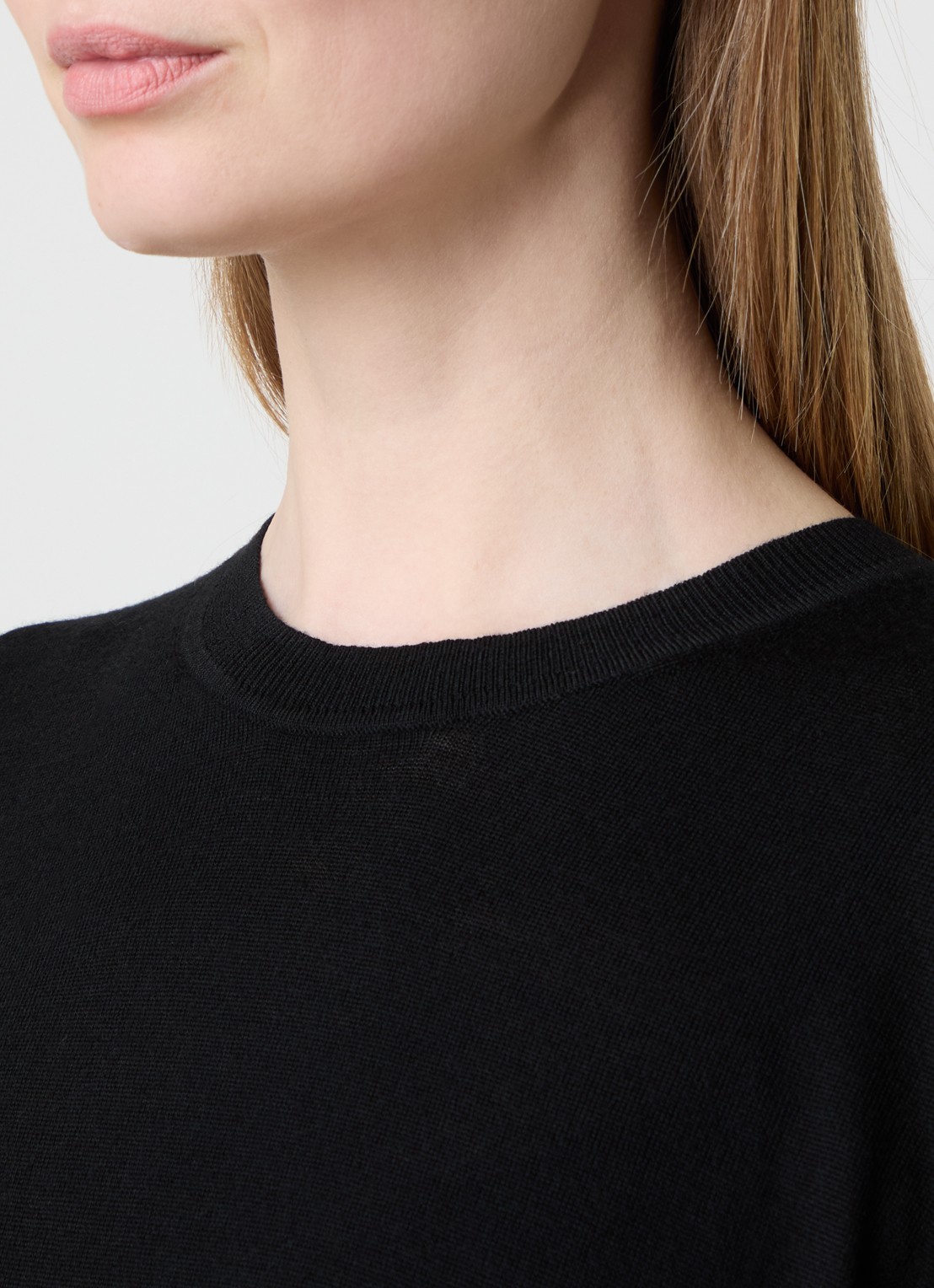 TOTEME Maxi jurk van wol met ribstructuur - detail 5 zwart