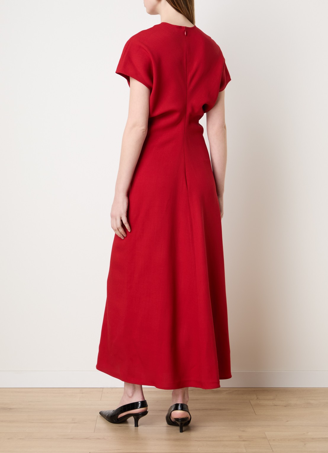 TOTEME Maxi jurk van wol - achterkant 3 rood