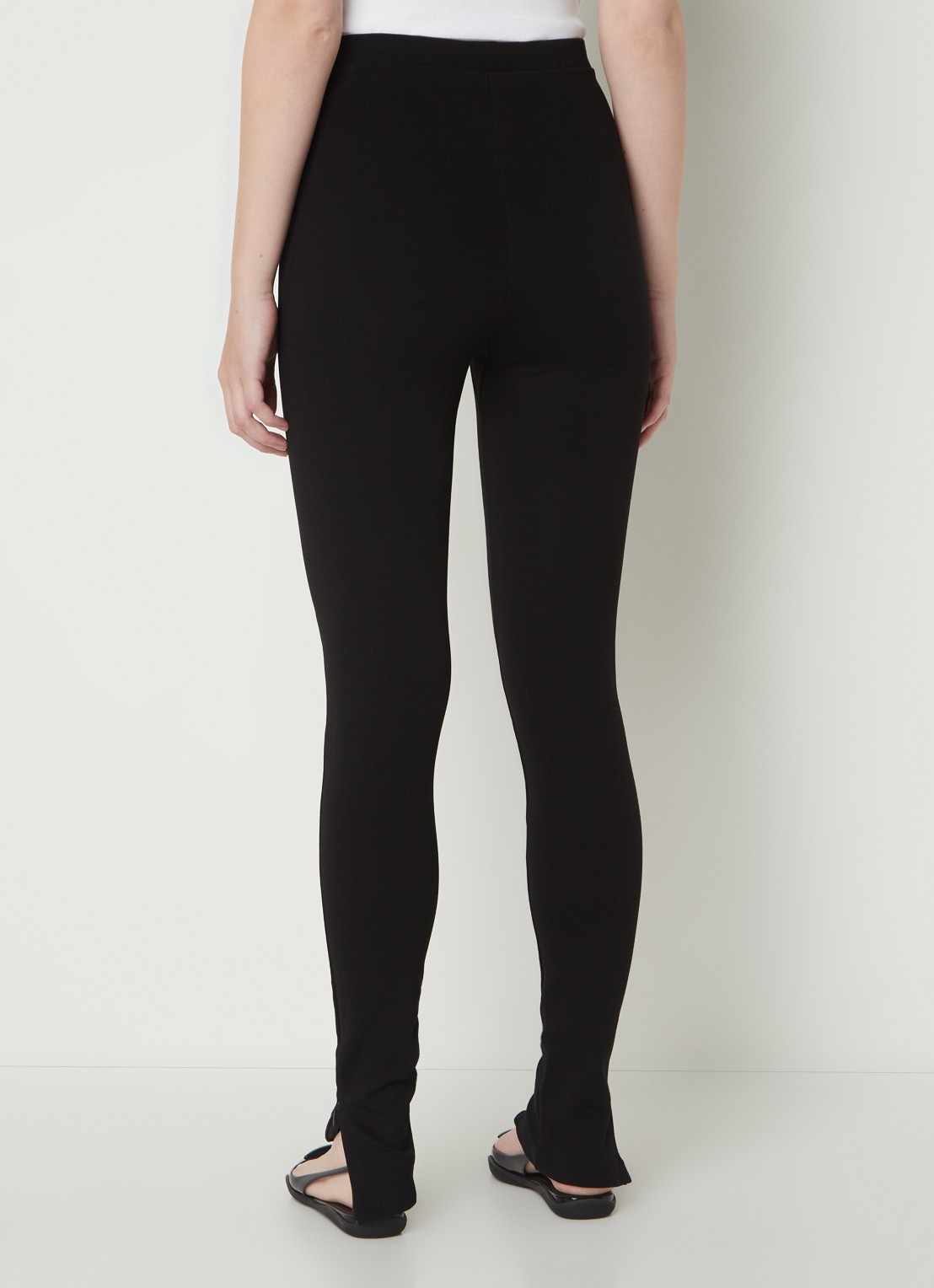 TOTEME Mid waist legging met ritsdetail - achterkant 4 zwart