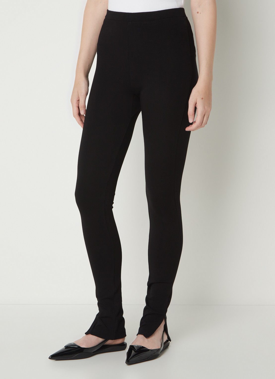 TOTEME Mid waist legging met ritsdetail - detail zwart