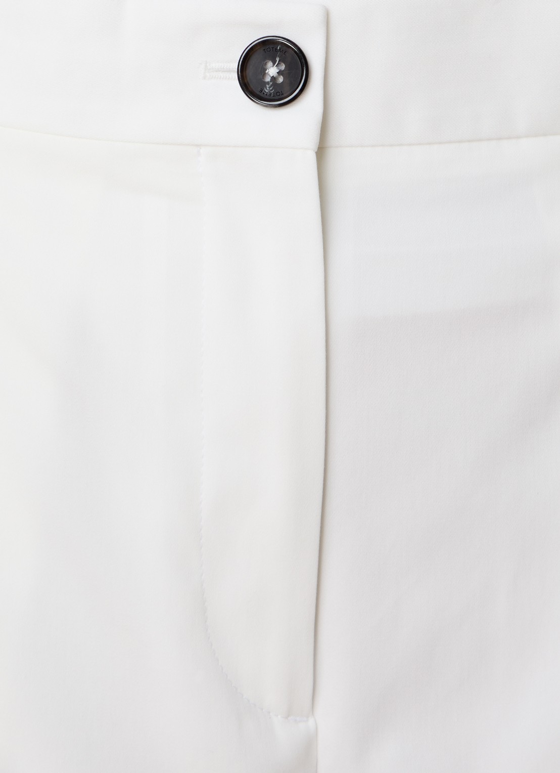 TOTEME Mid waist loose fit pantalon met plooi en steekzakken - detail 5 wit