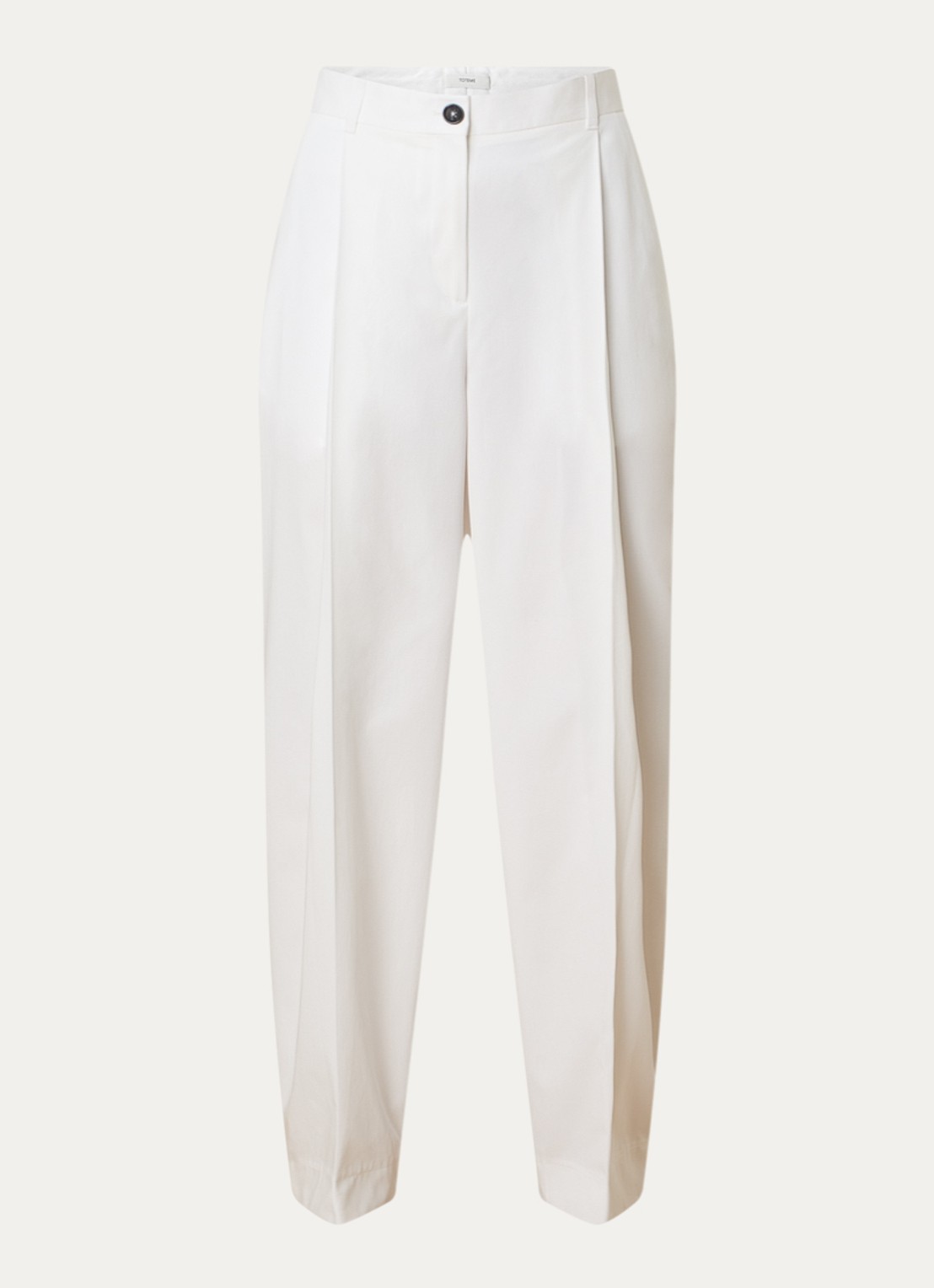 TOTEME Mid waist loose fit pantalon met plooi en steekzakken - voorkant 2 wit