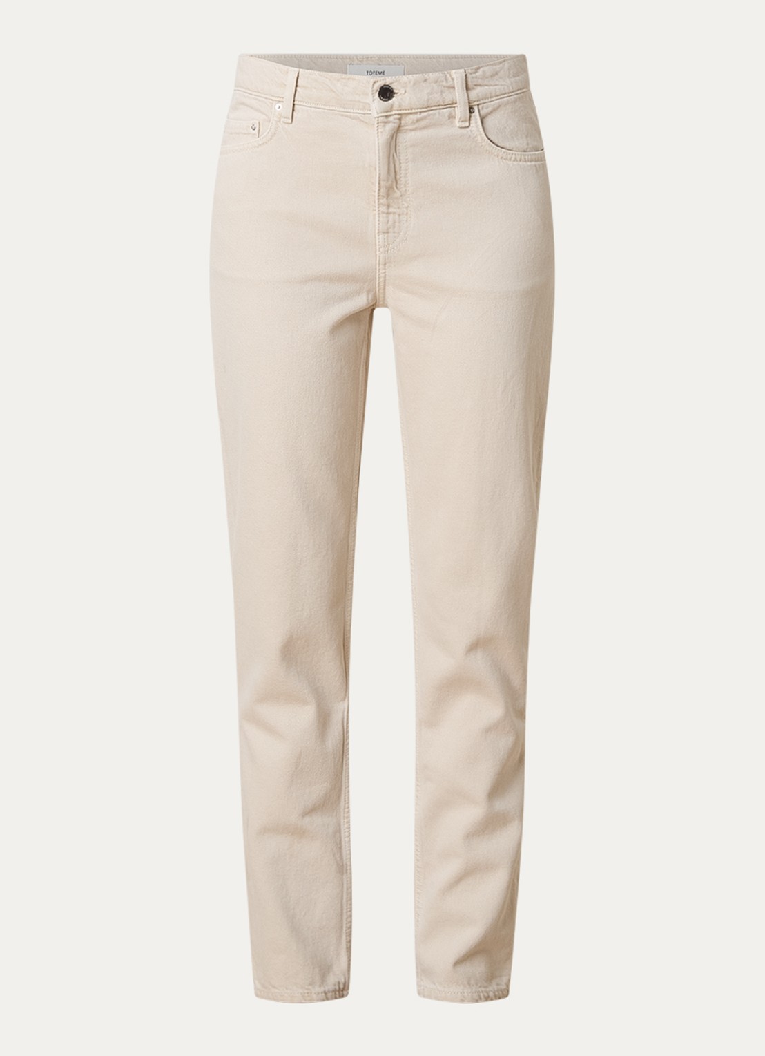 TOTEME Mid waist slim fit jeans van  katoen - voorkant 5 creme