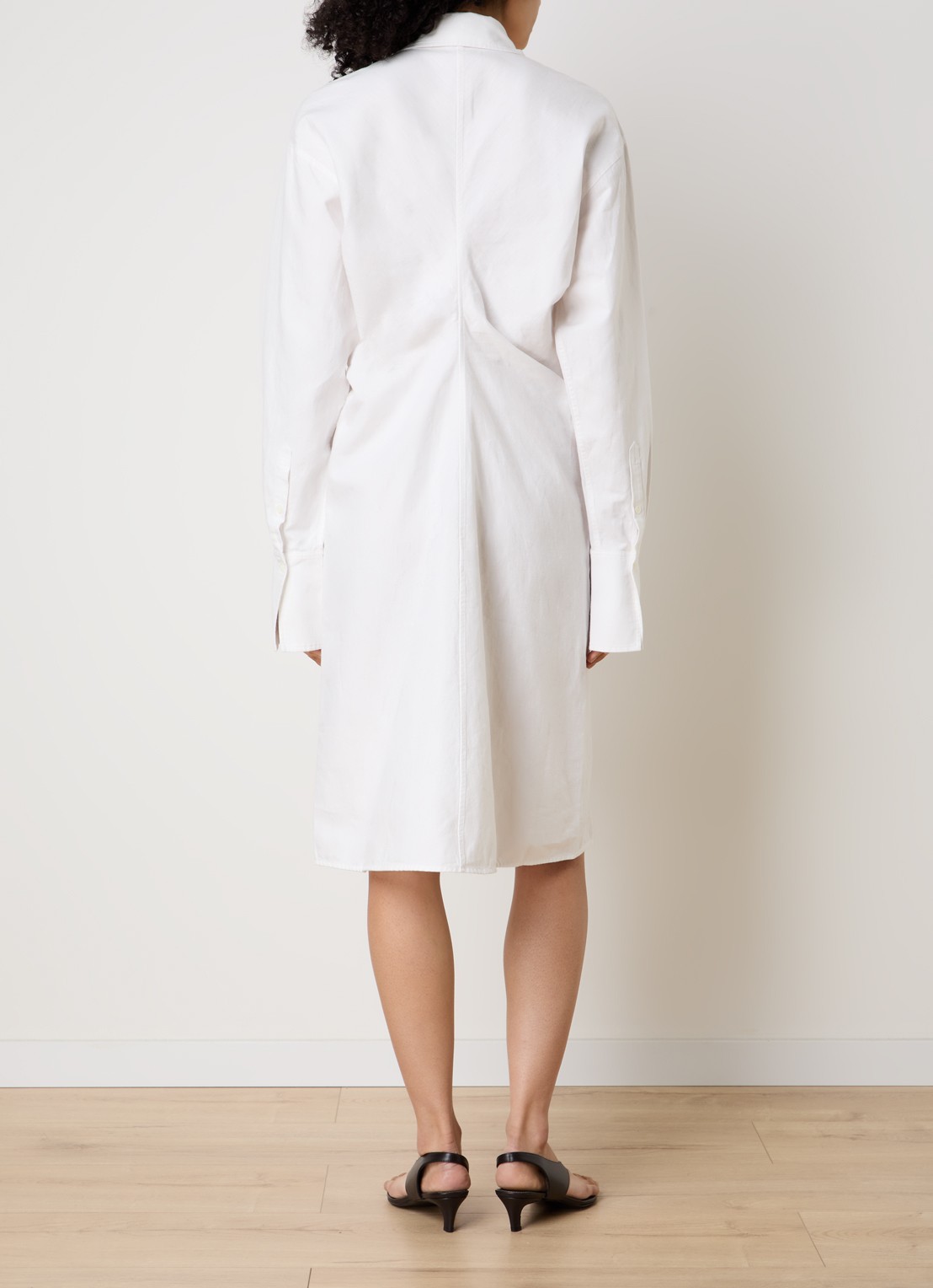 TOTEME Midi blousejurk in linnenblend - achterkant 5 gebroken wit