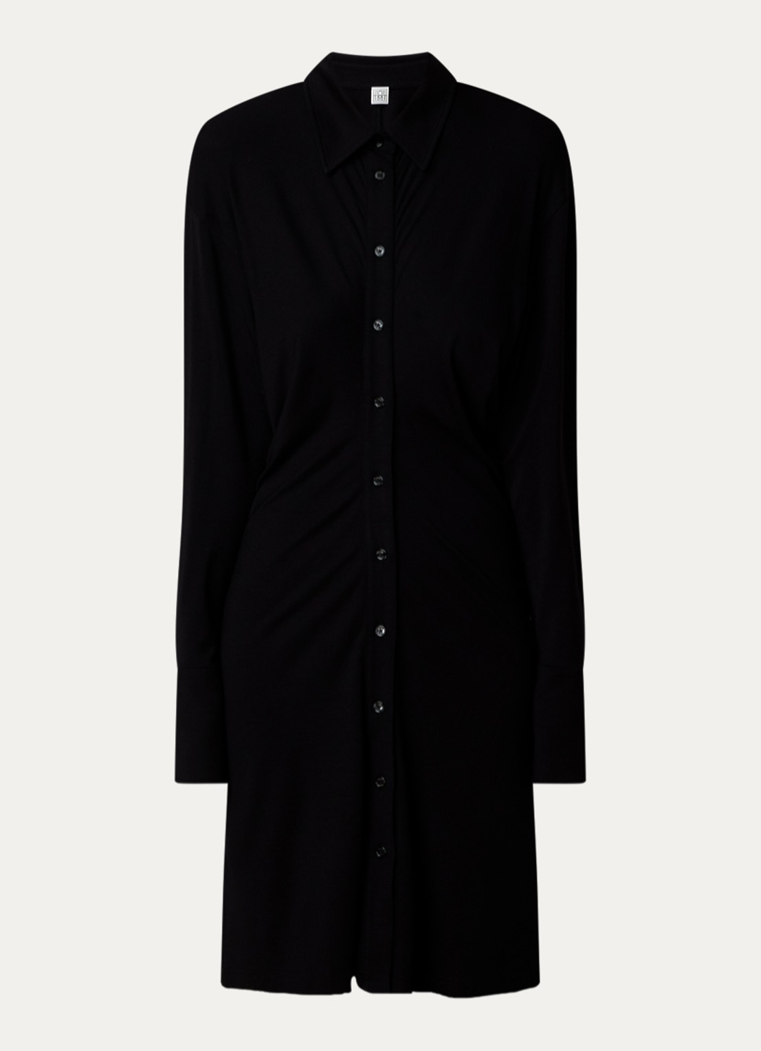 TOTEME Midi blousejurk van jersey - voorkant zwart