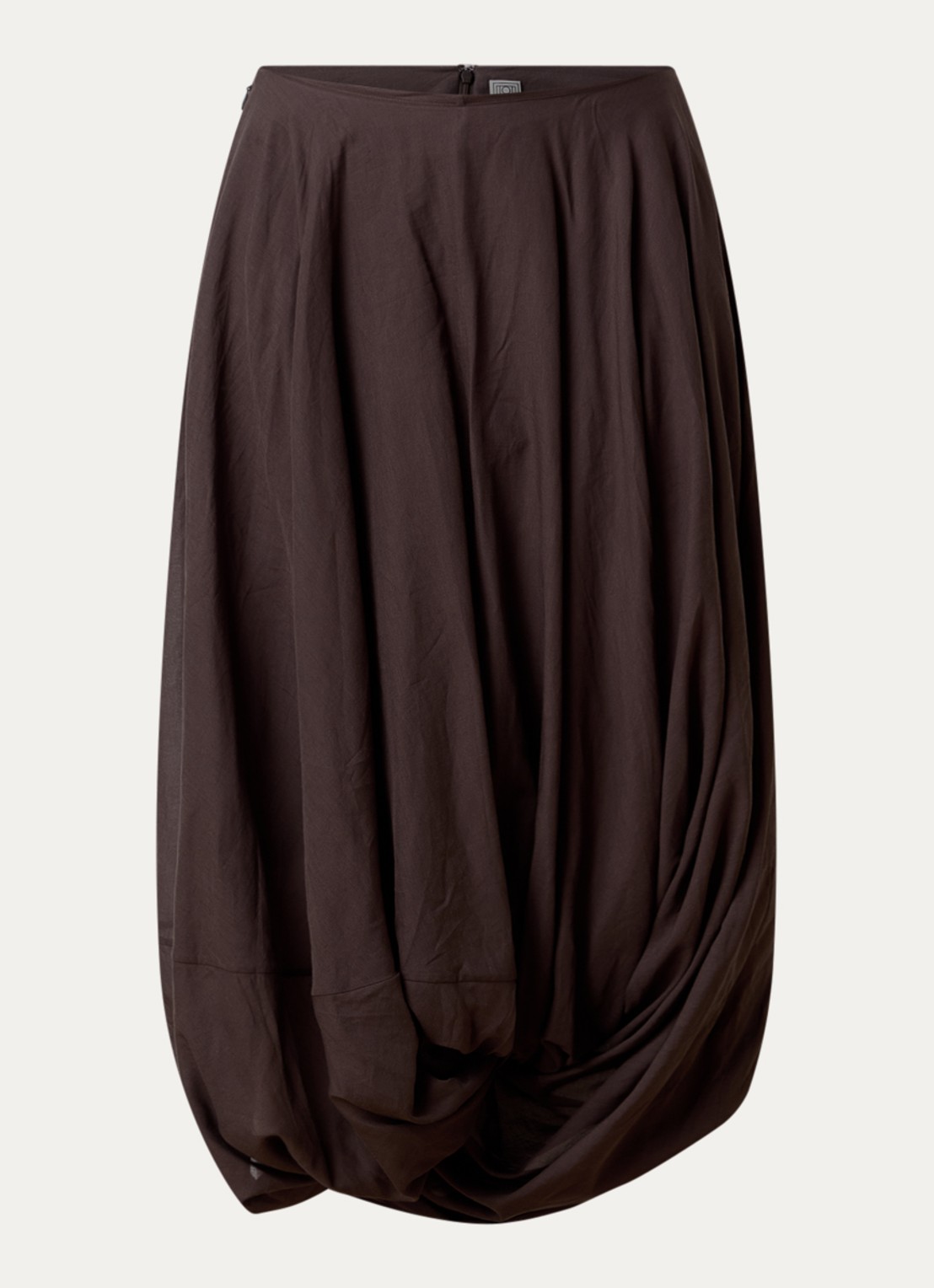 TOTEME Midi rok met gedrapeerd detail - voorkant 3 bruin