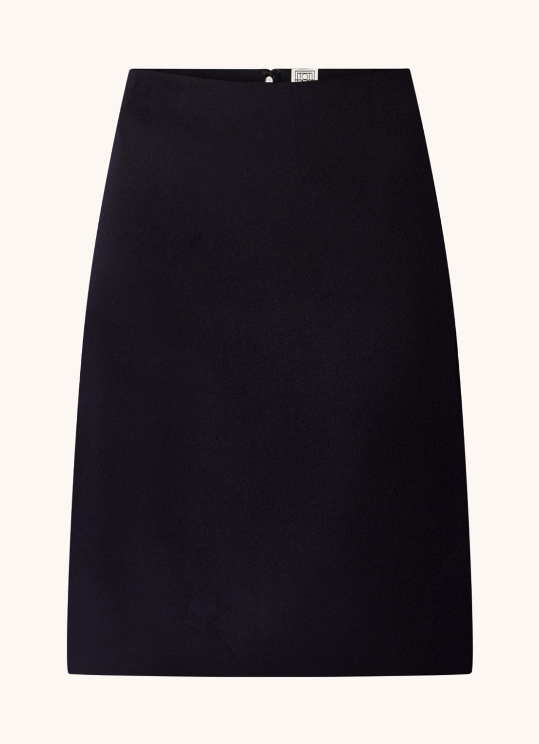 TOTEME Midi rok van wol met split - voorkant 4 donkerblauw