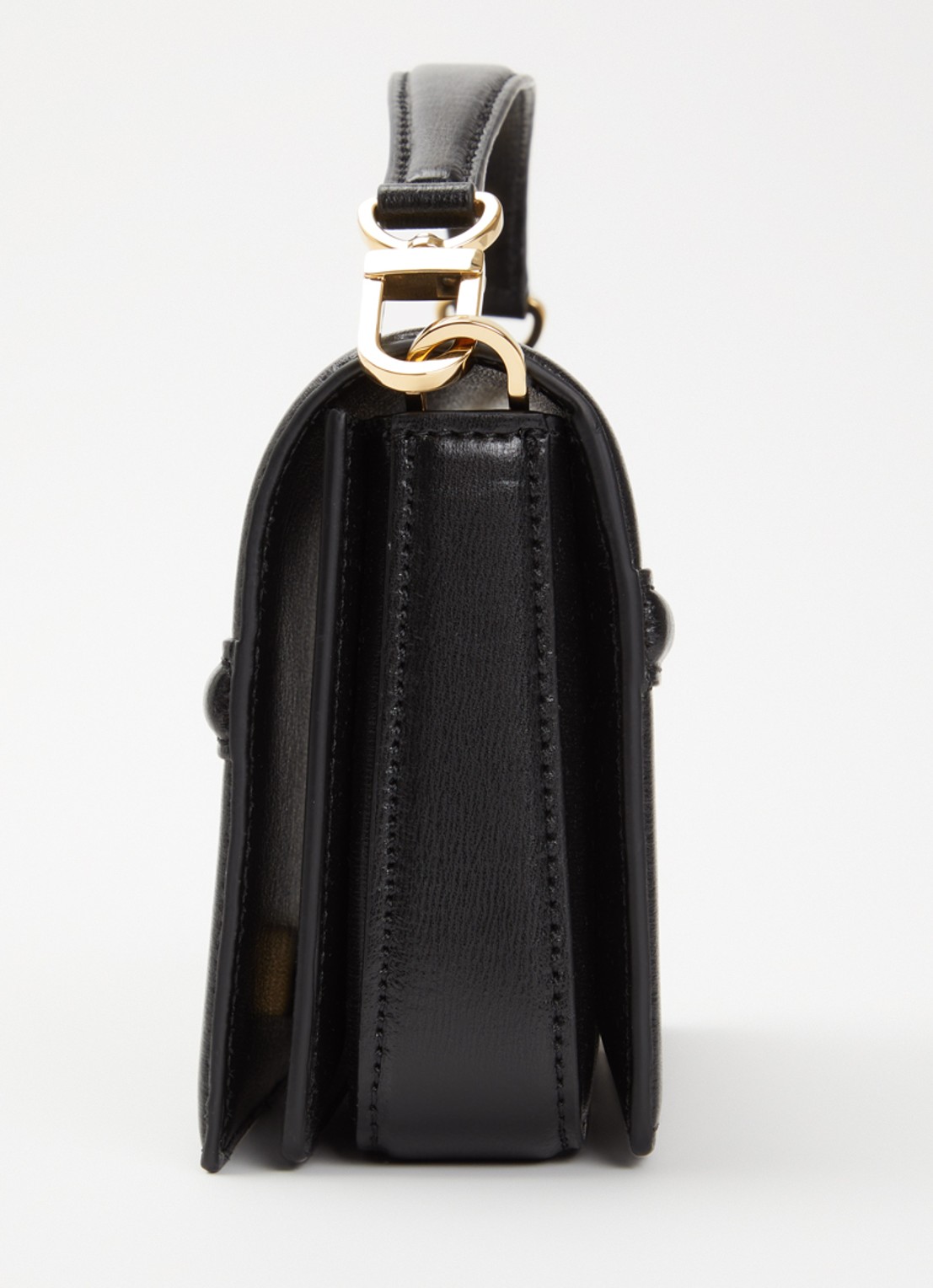 TOTEME Mini T-flap handtas van leer - detail 2 zwart