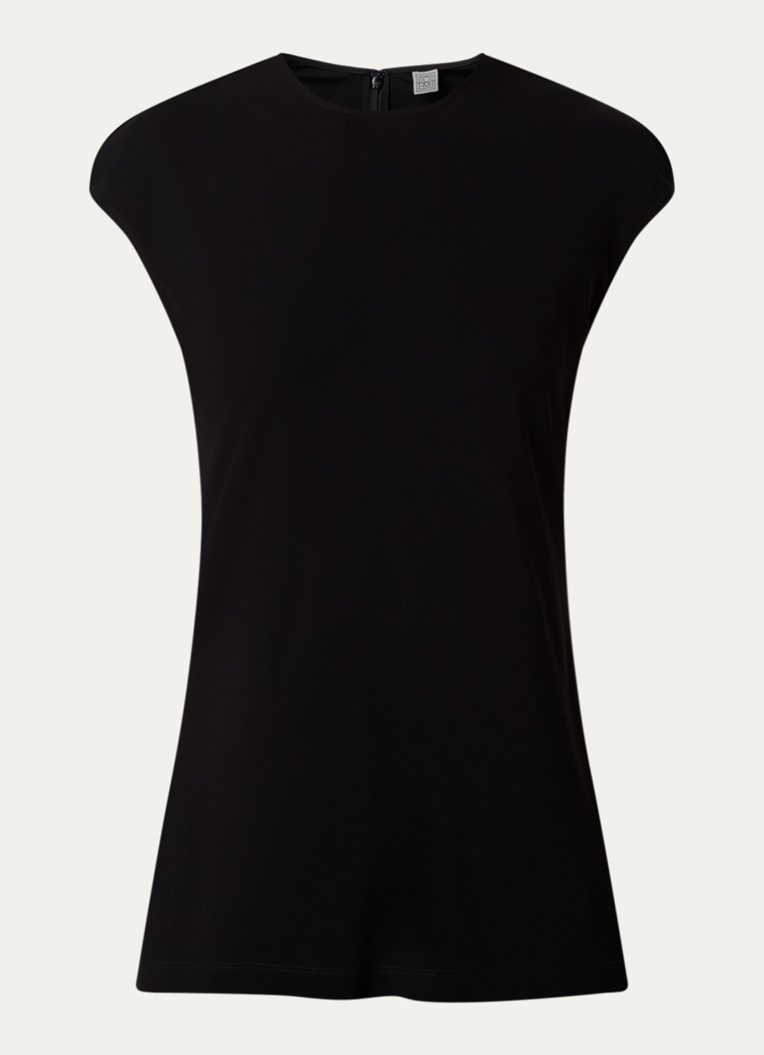 TOTEME Mouwloze top met stretch - voorkant zwart