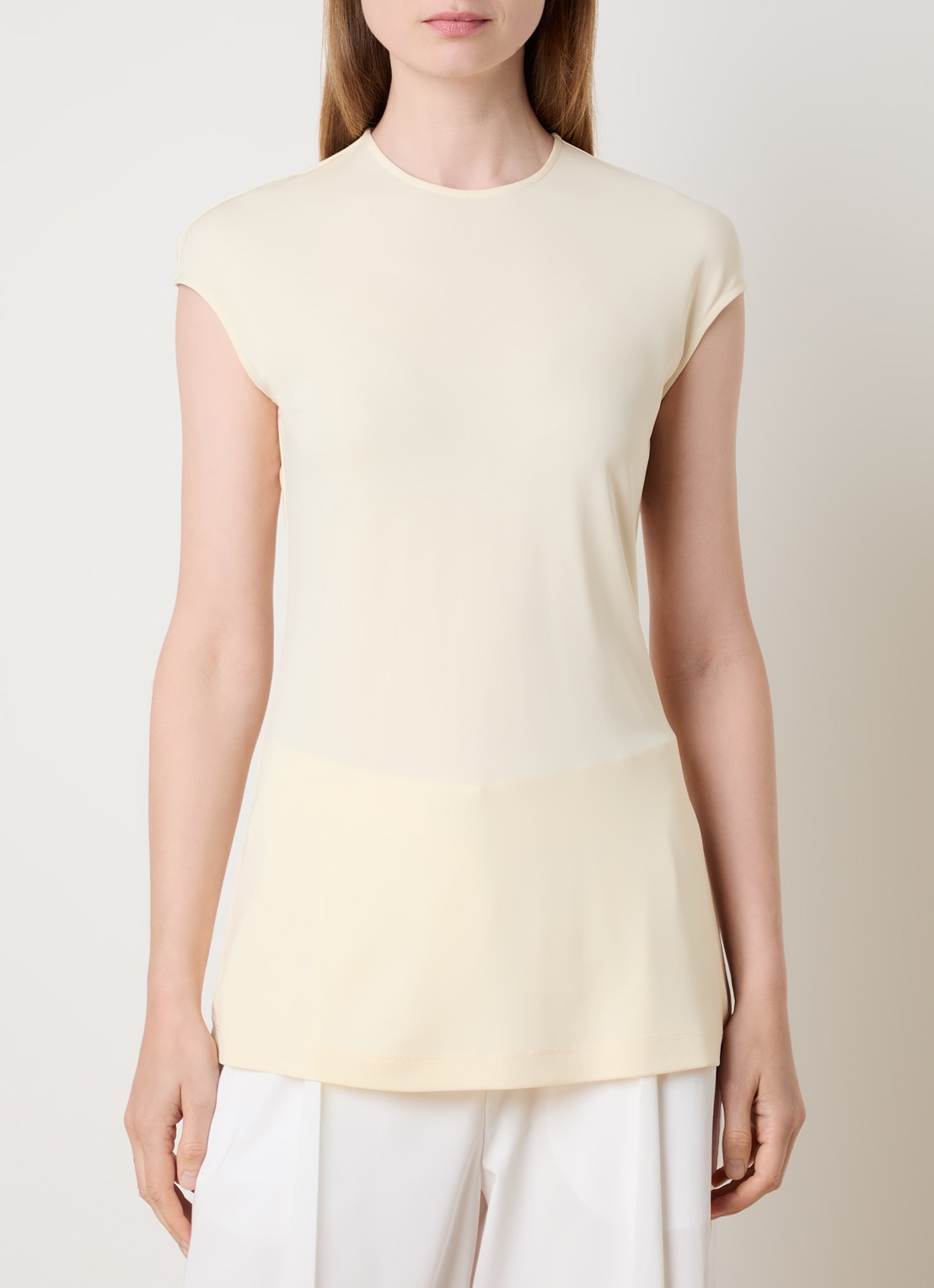 TOTEME Mouwloze top met stretch - detail ivoor