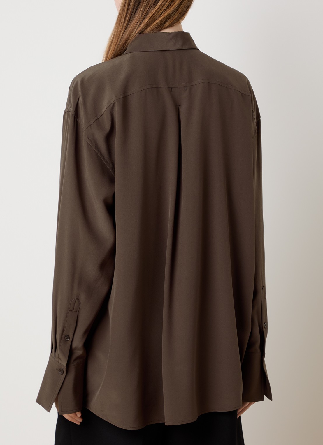 TOTEME Oversized blouse van zijde - achterkant 3 bruin