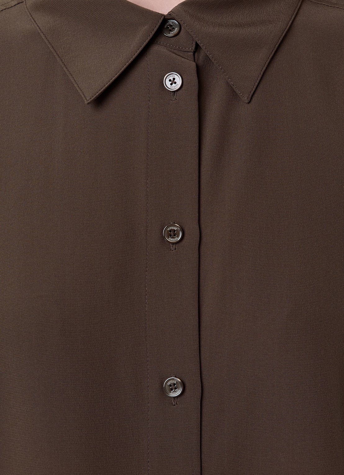 TOTEME Oversized blouse van zijde - detail 2 bruin