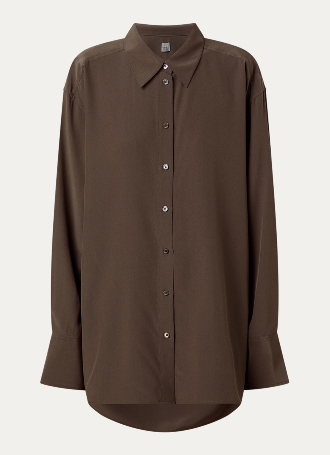 TOTEME Oversized blouse van zijde - voorkant 4 bruin