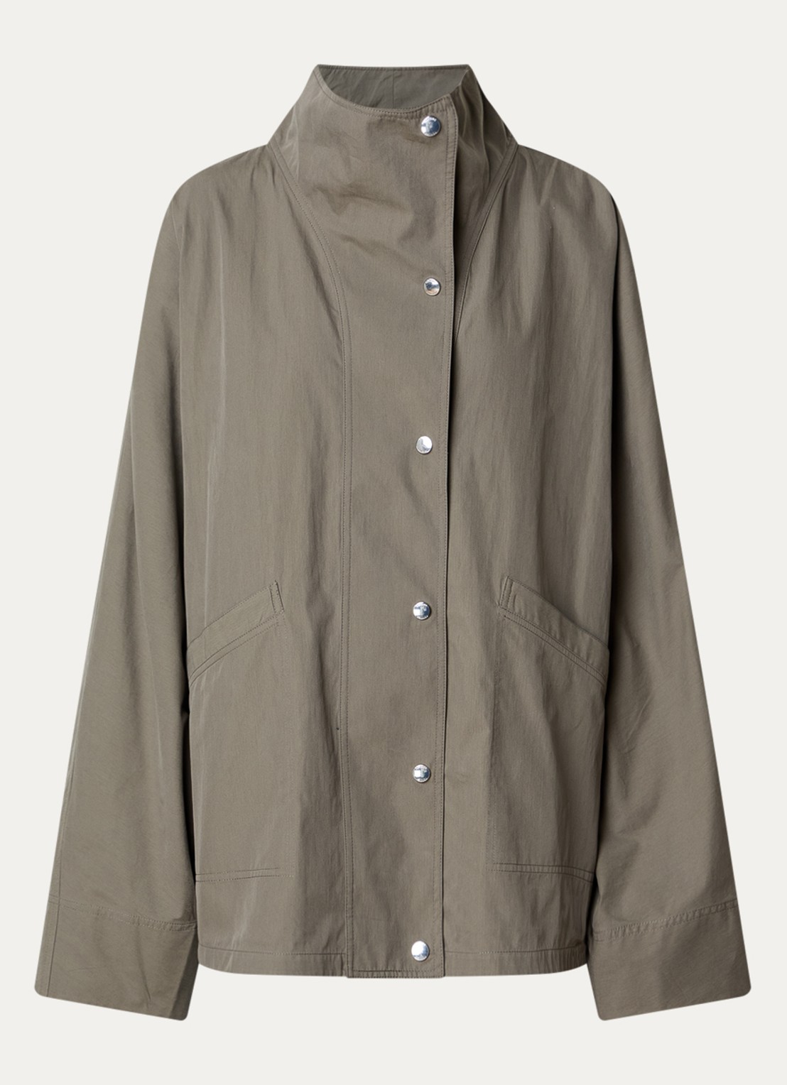 TOTEME Oversized windjack met steekzakken - voorkant 5 bronsgroen