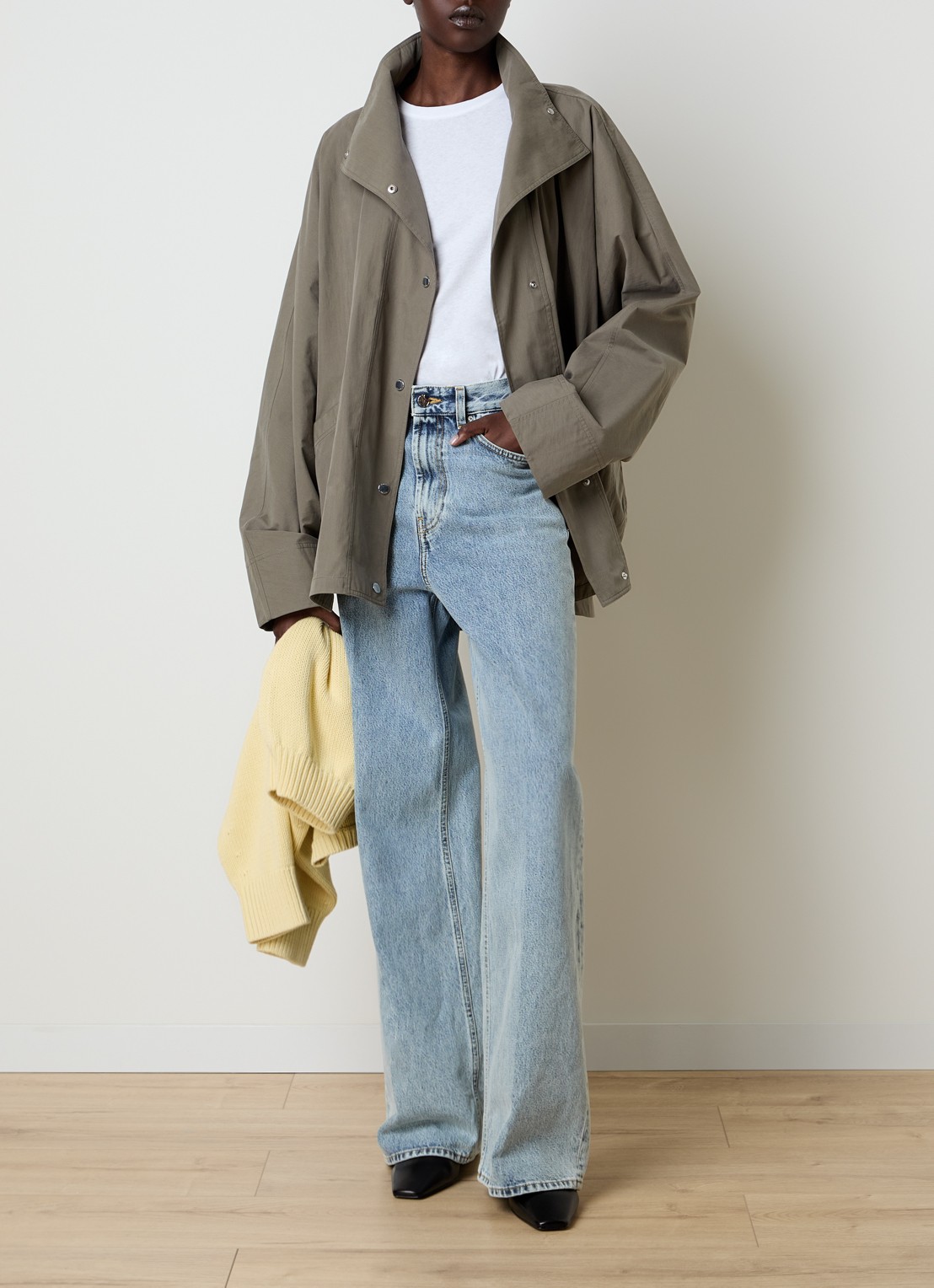 TOTEME Oversized windjack met steekzakken - voorkant 6 bronsgroen