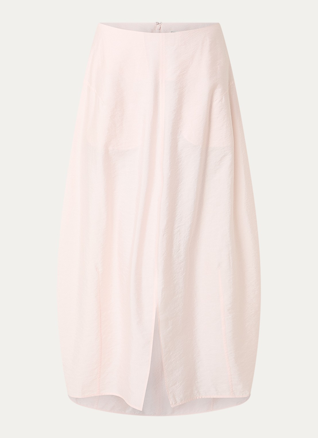 TOTEME Parachute maxi rok van zijde met split - voorkant 4 lichtroze