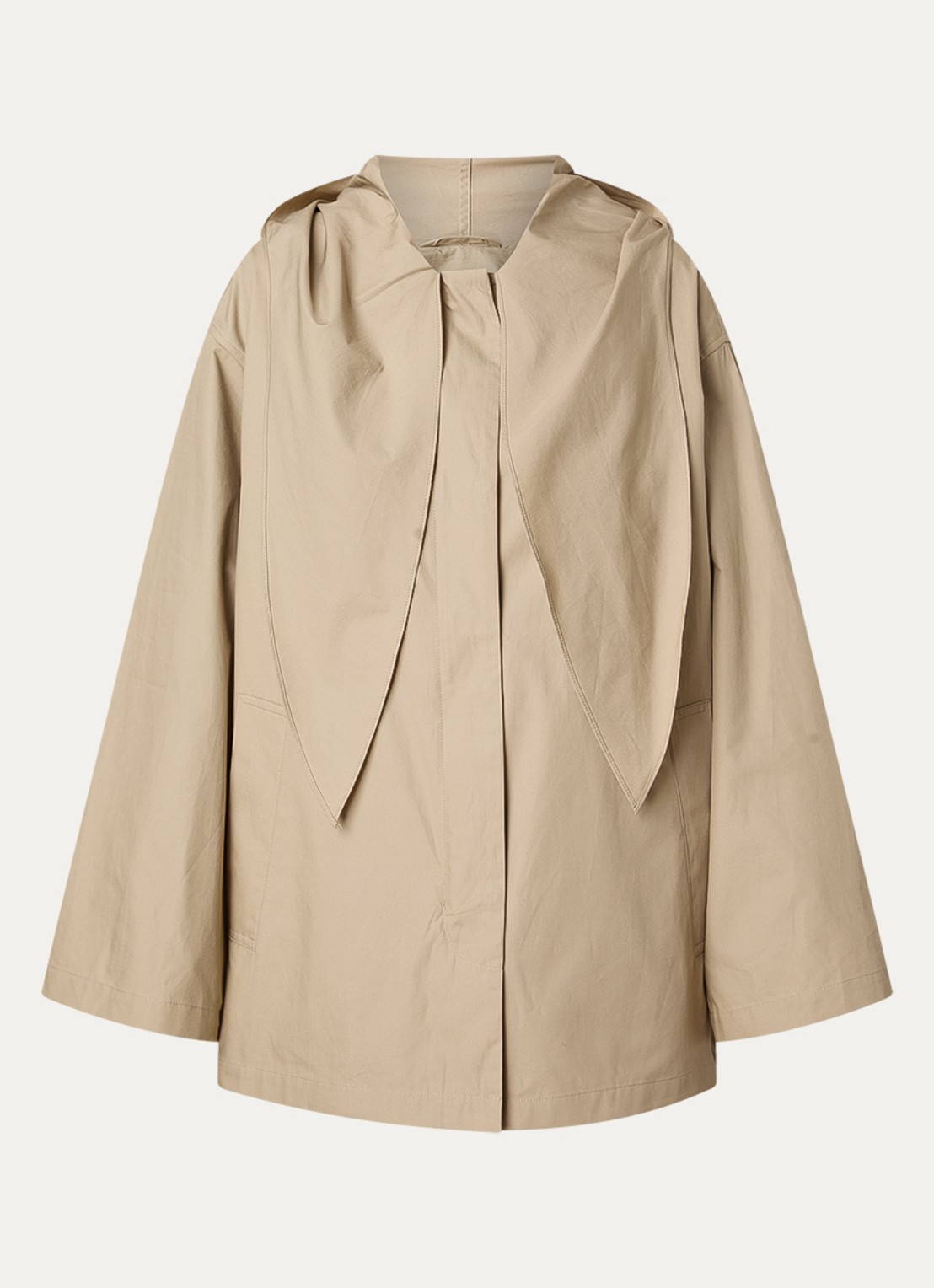 TOTEME Parka met sjaalkraag en steekzakken  - voorkant 2 khaki
