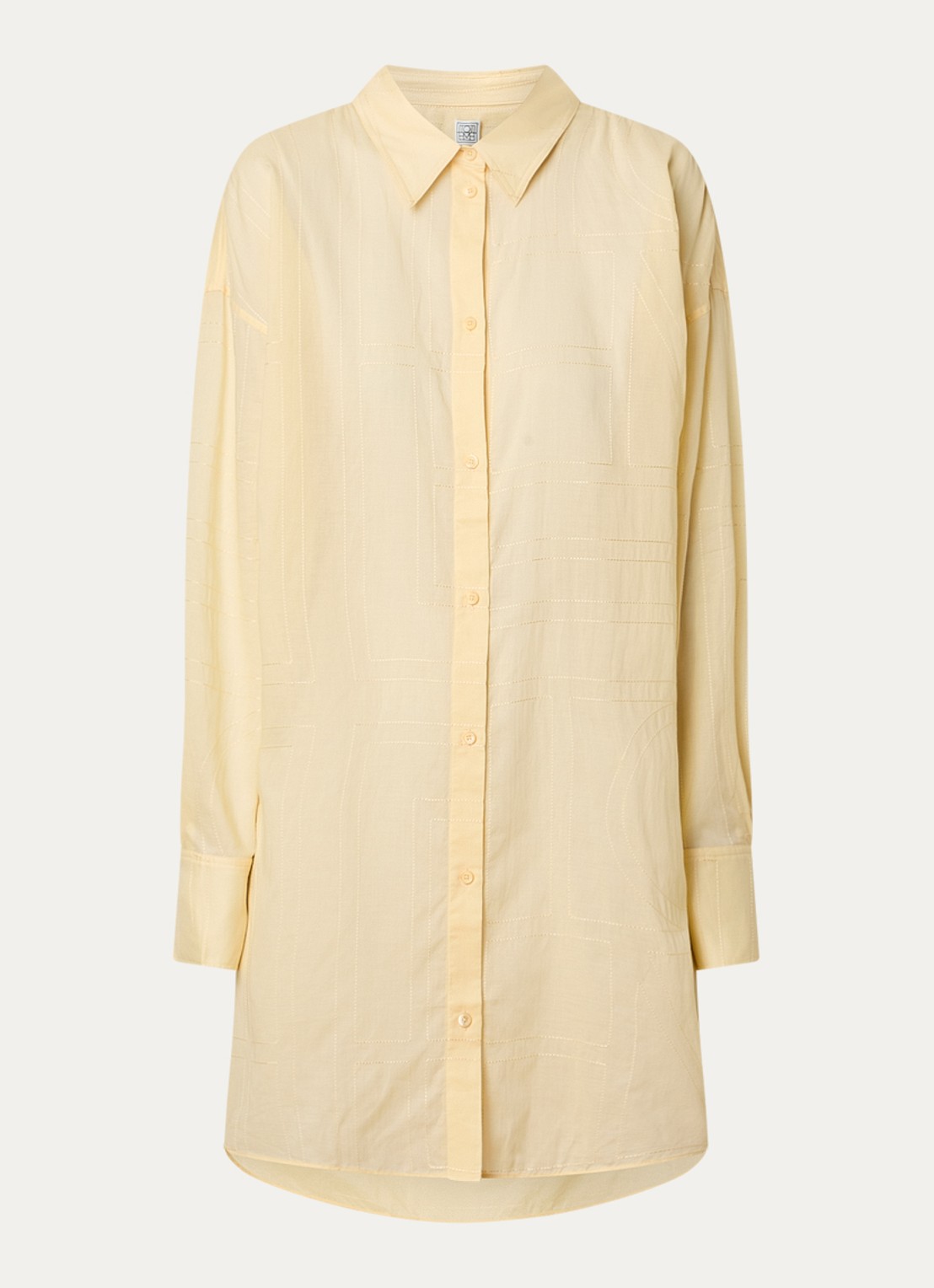 TOTEME Semi-transparante longline blouse  - voorkant lichtgeel