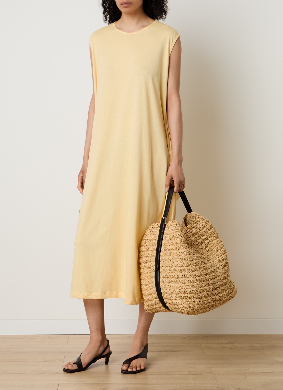 TOTEME Shopper met details van leer - voorkant 7 beige