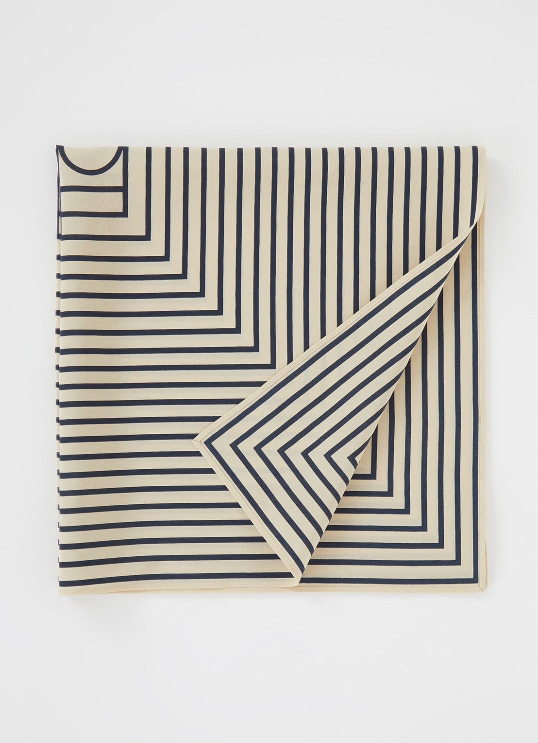 TOTEME Sjaal van zijde met streepprint 55 x 55 cm - voorkant beige