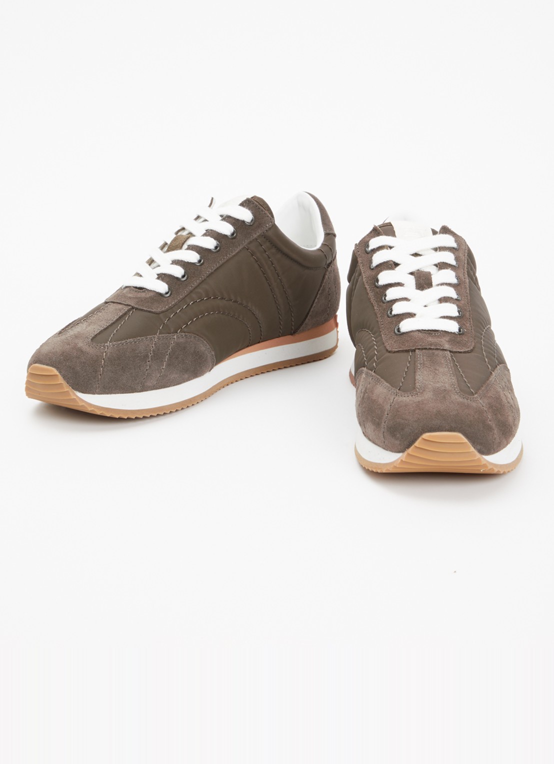 TOTEME Sport sneaker met details van suède - detail 2 olijfgroen