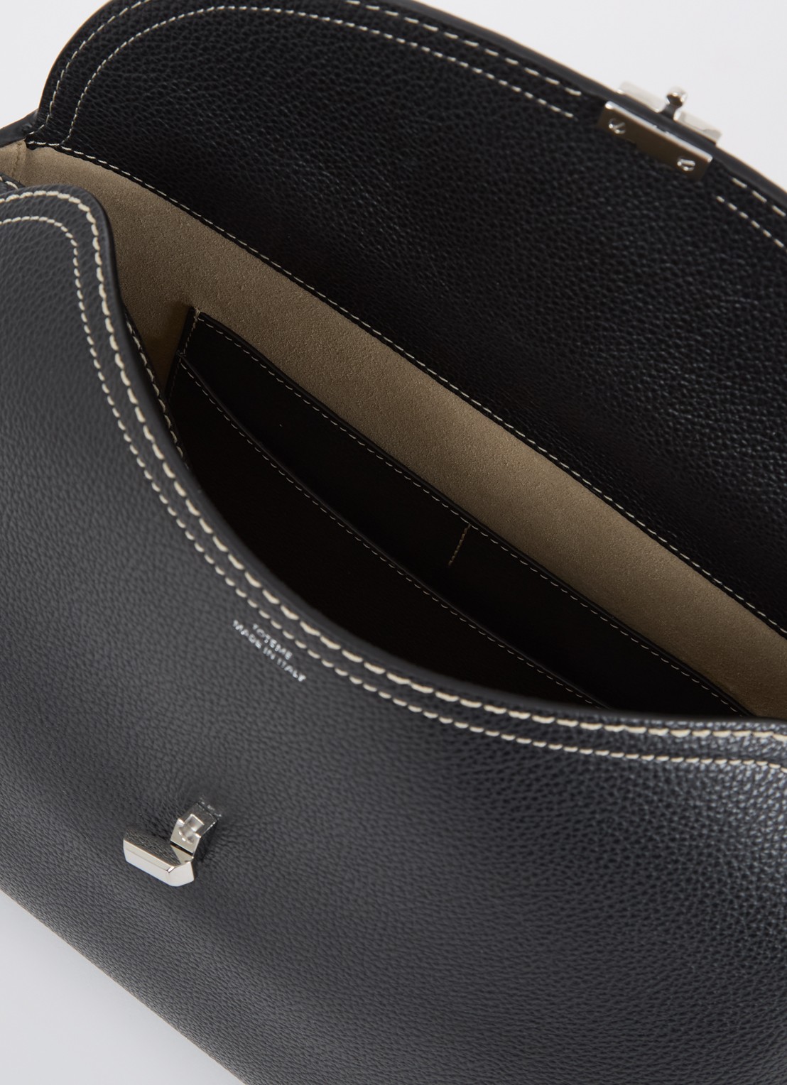 TOTEME T-Lock handtas van leer - detail 2 zwart