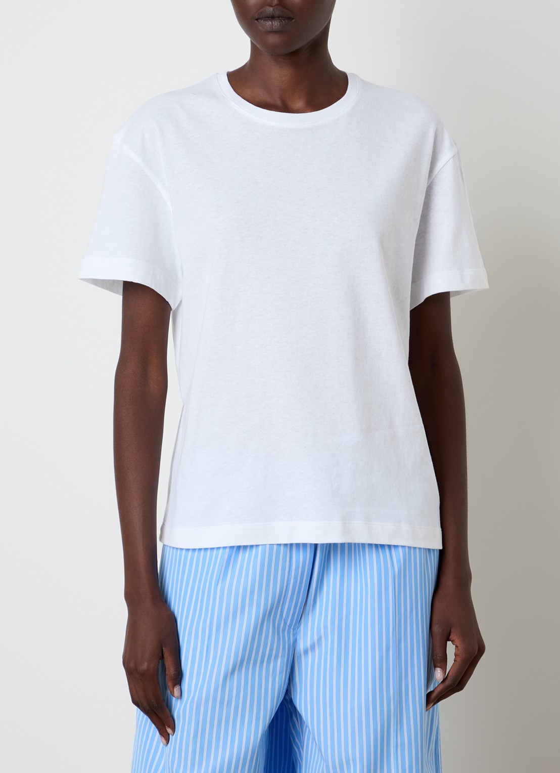 TOTEME T-shirt met ronde hals - detail 3 wit