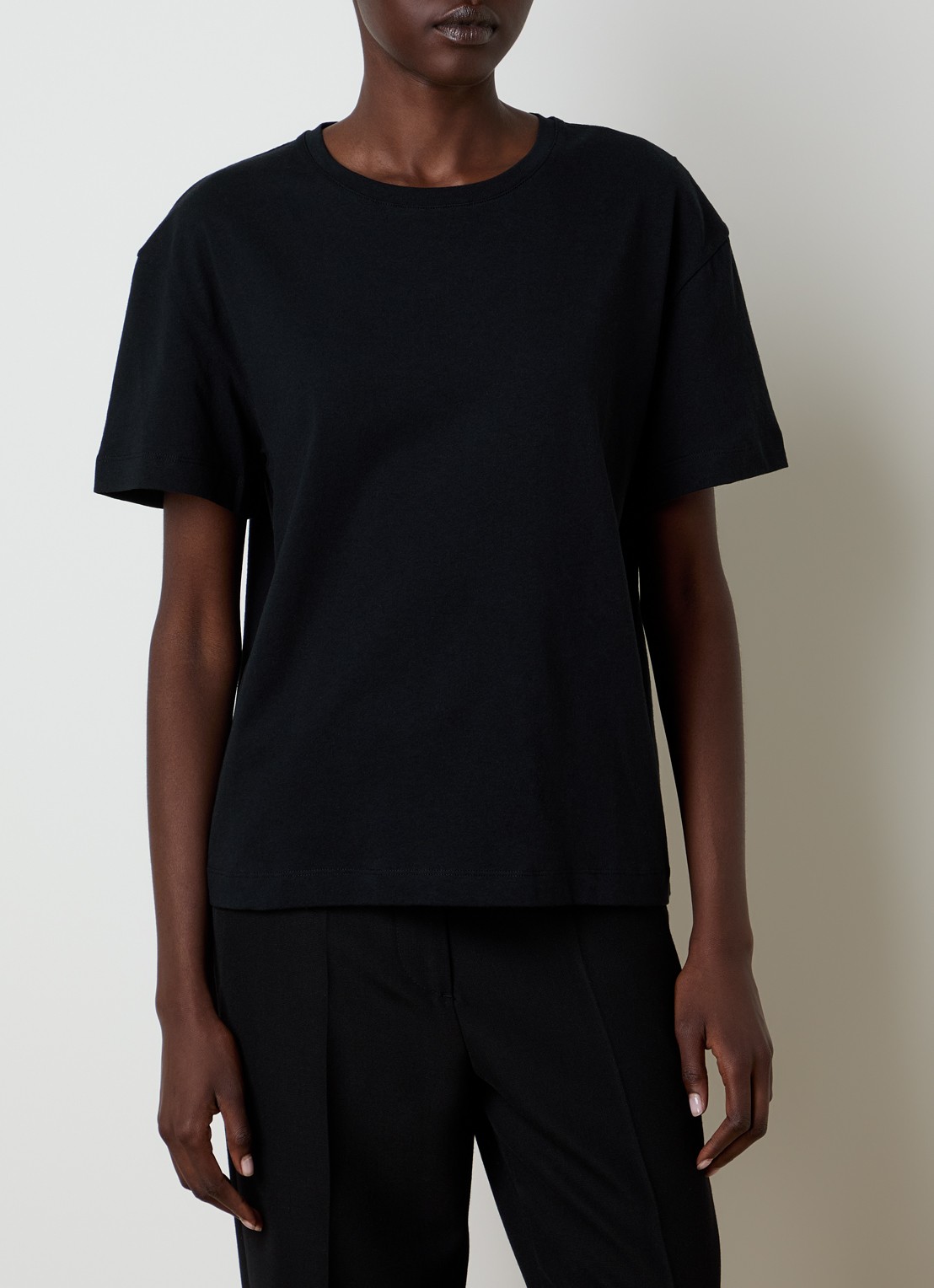 TOTEME T-shirt met ronde hals - detail zwart