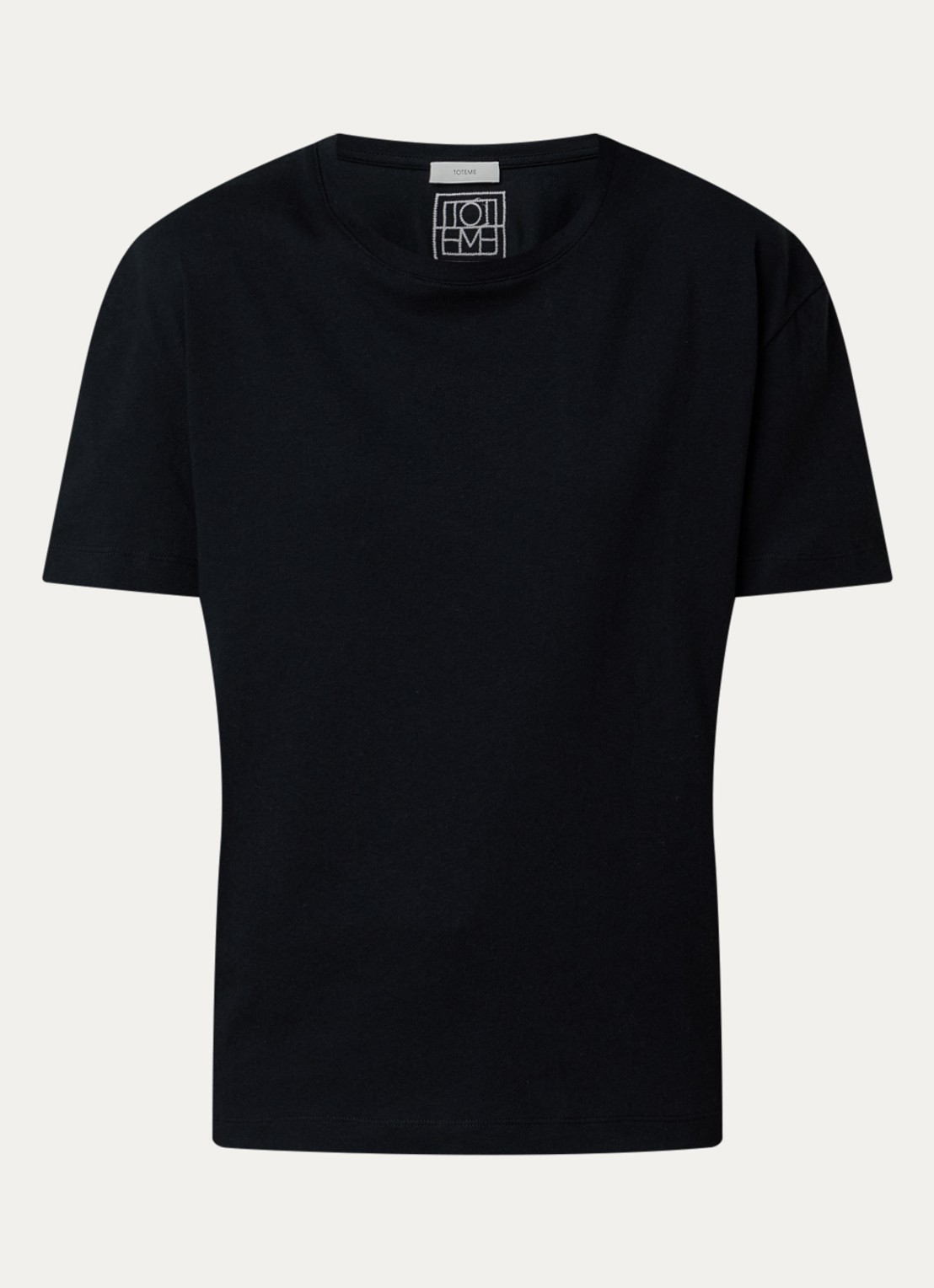 TOTEME T-shirt met ronde hals - voorkant 3 zwart