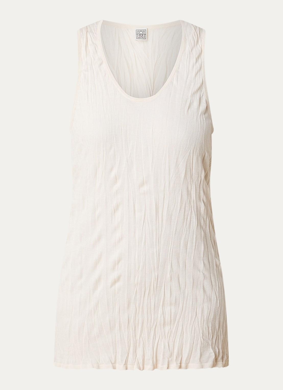 TOTEME Tanktop met structuur - voorkant vanillegeel