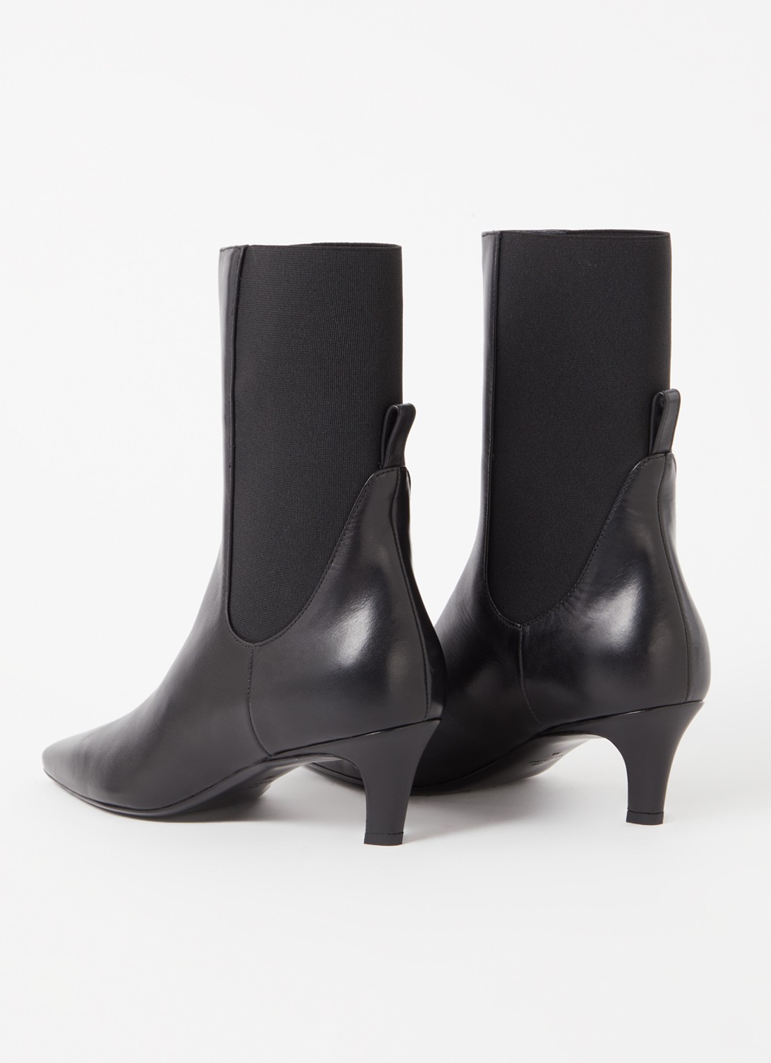 TOTEME The Mid Heel enkellaarsje van leer - achterkant 6 zwart