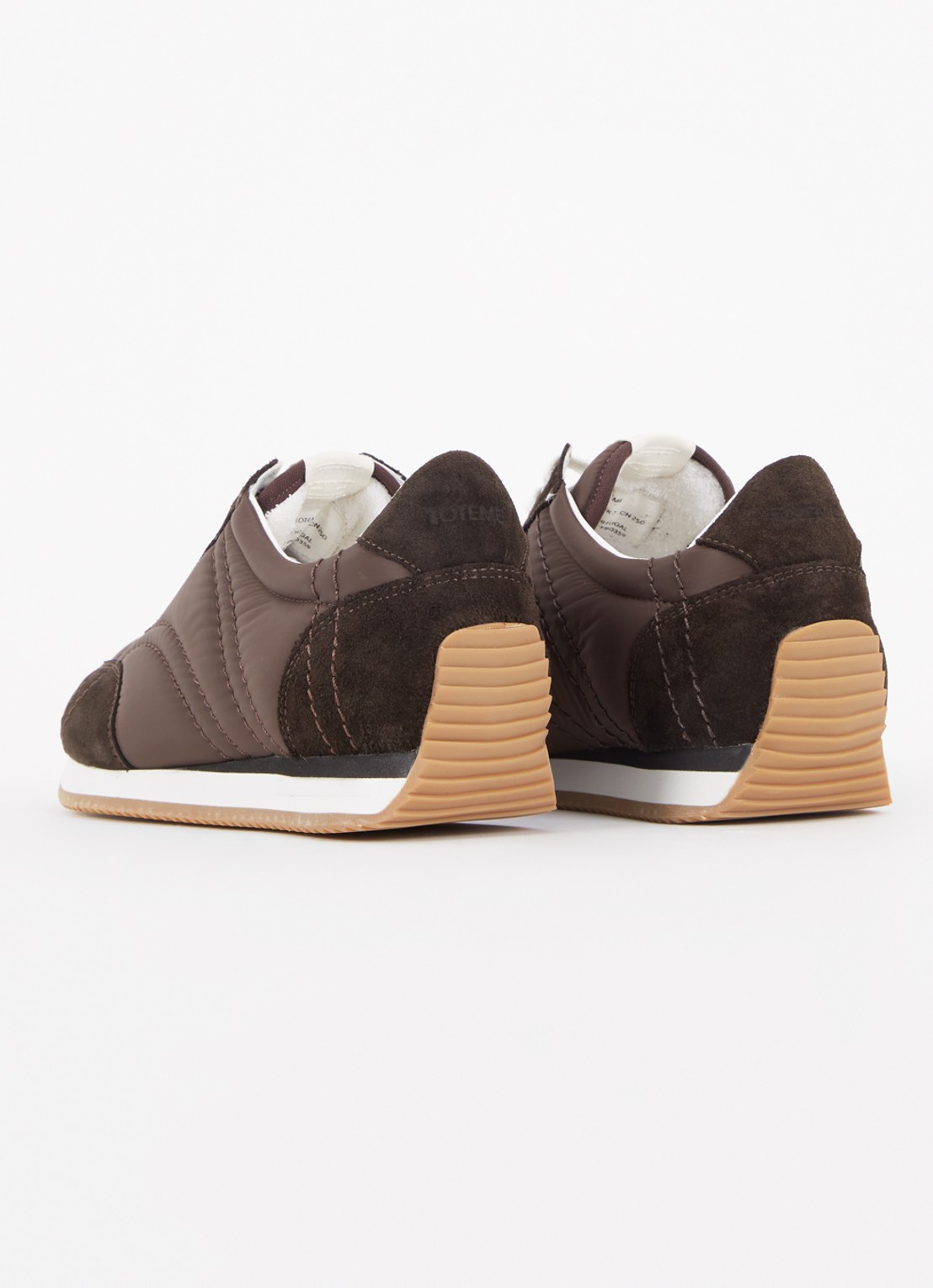 TOTEME The Sport Sneaker met suède details - achterkant 7 donkerbruin