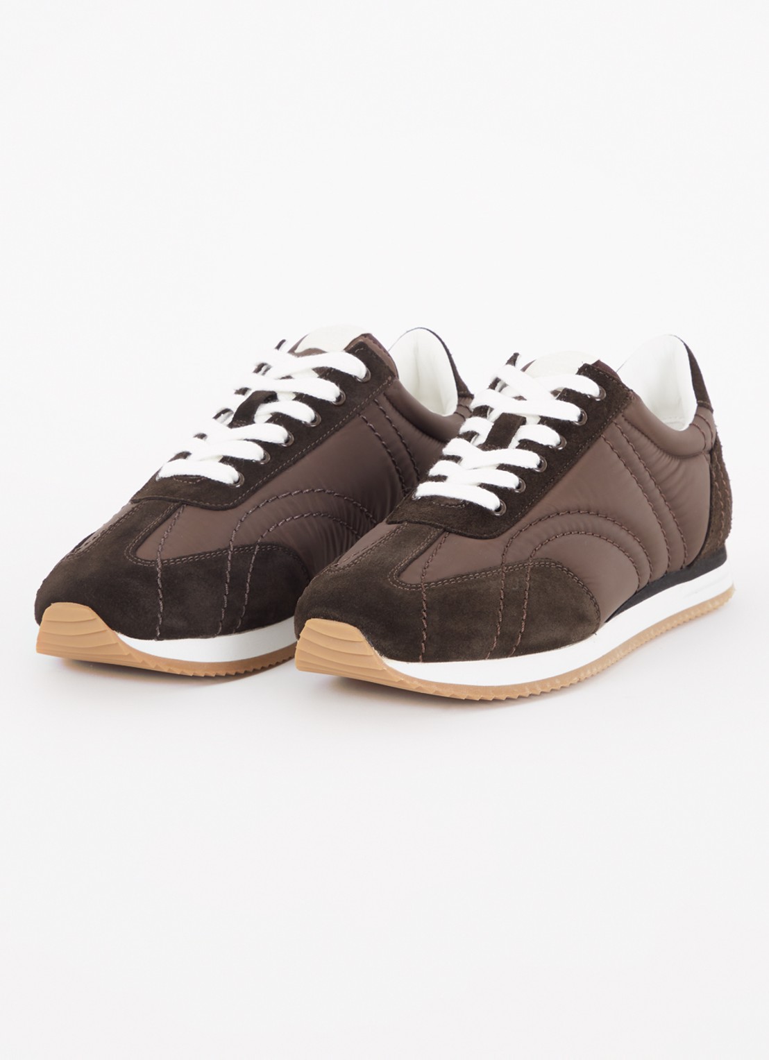 TOTEME The Sport Sneaker met suède details - detail 3 donkerbruin