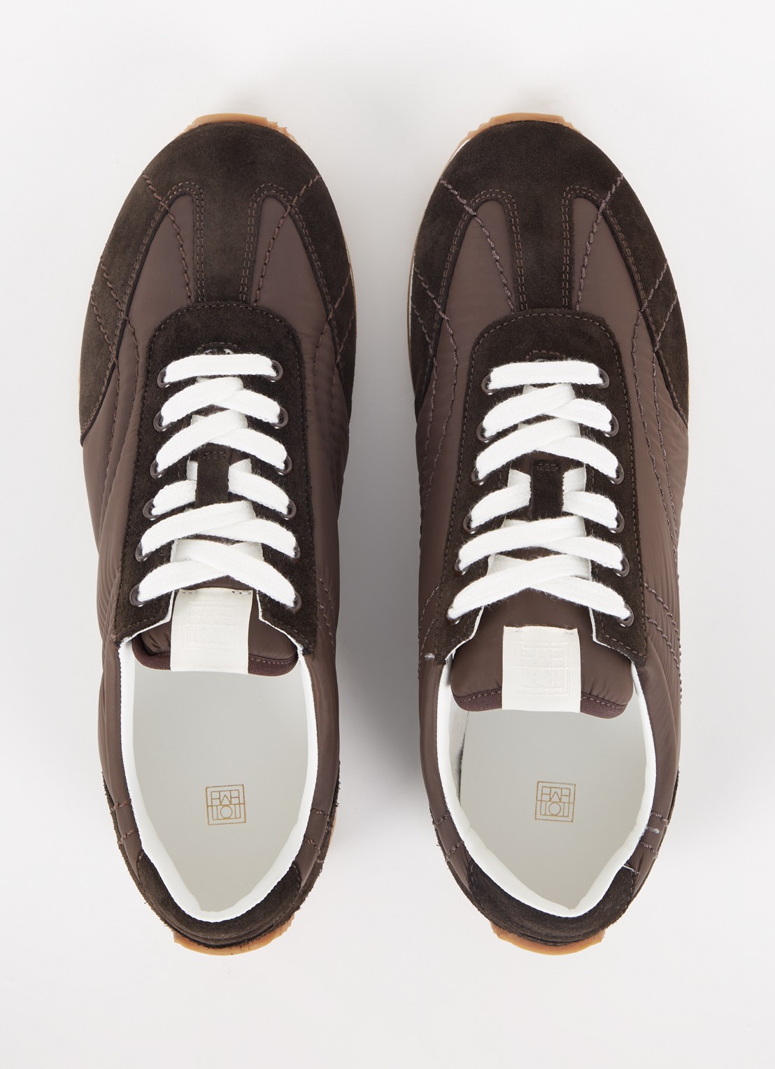 TOTEME The Sport Sneaker met suède details - detail 4 donkerbruin