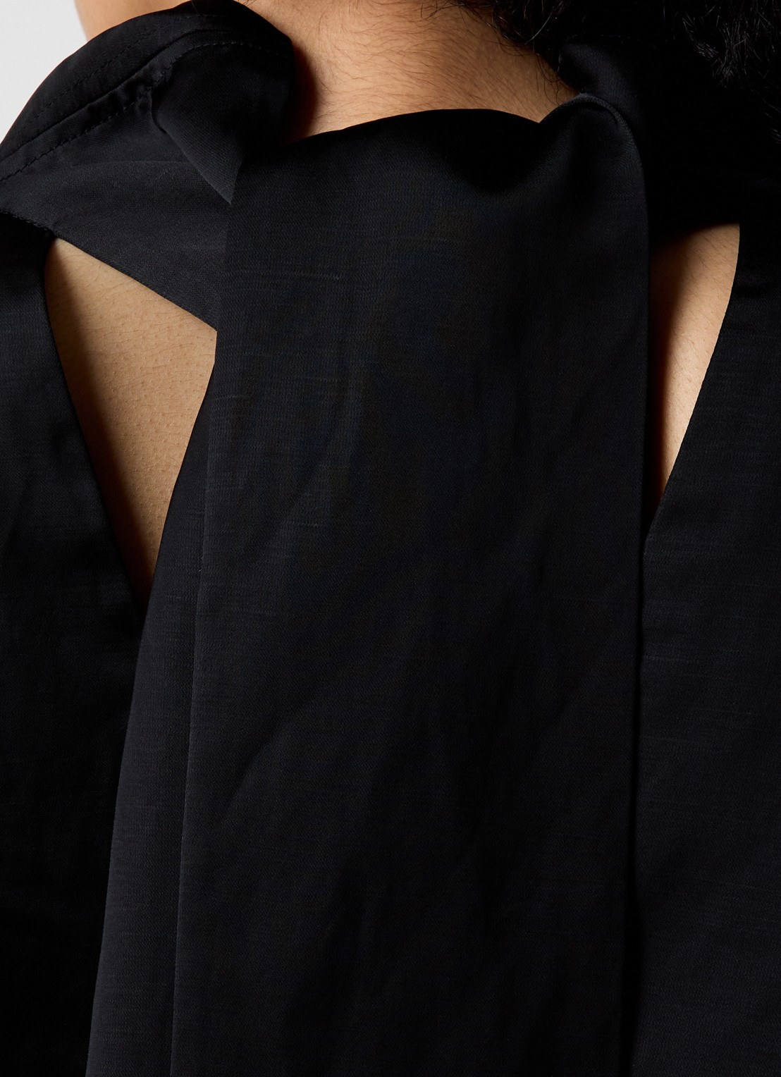 TOTEME Tuniek in linnenblend met sjaalkraag - detail 5 zwart