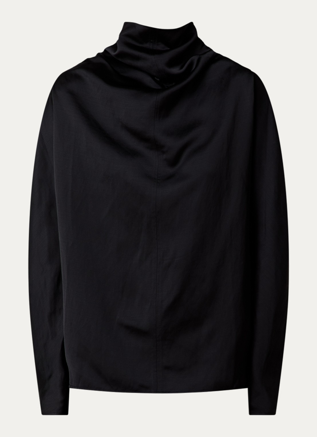 TOTEME Tuniek in linnenblend met sjaalkraag - voorkant 2 zwart