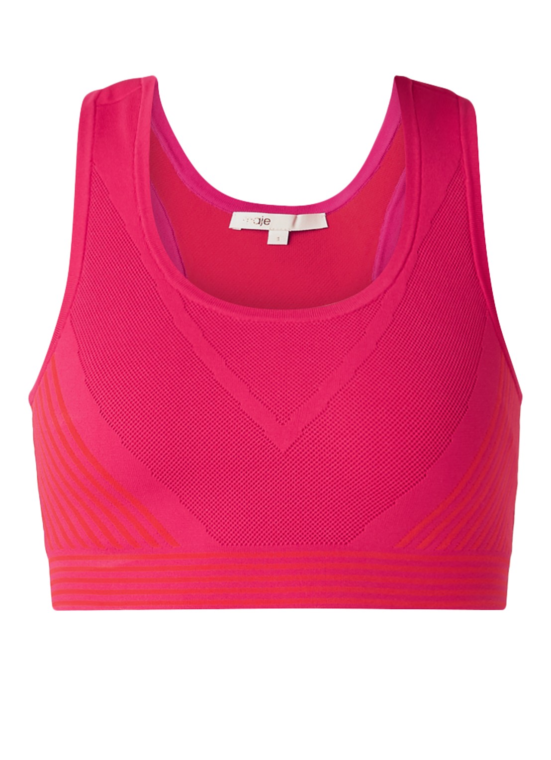 Touchy cropped top met streeppatroon - voorkant 2 fuchsia