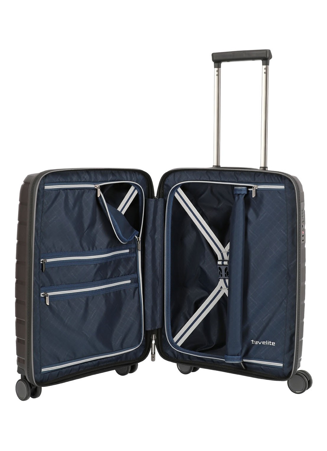 Travelite Air Base S spinner 55 cm - voorkant 7 donkergrijs
