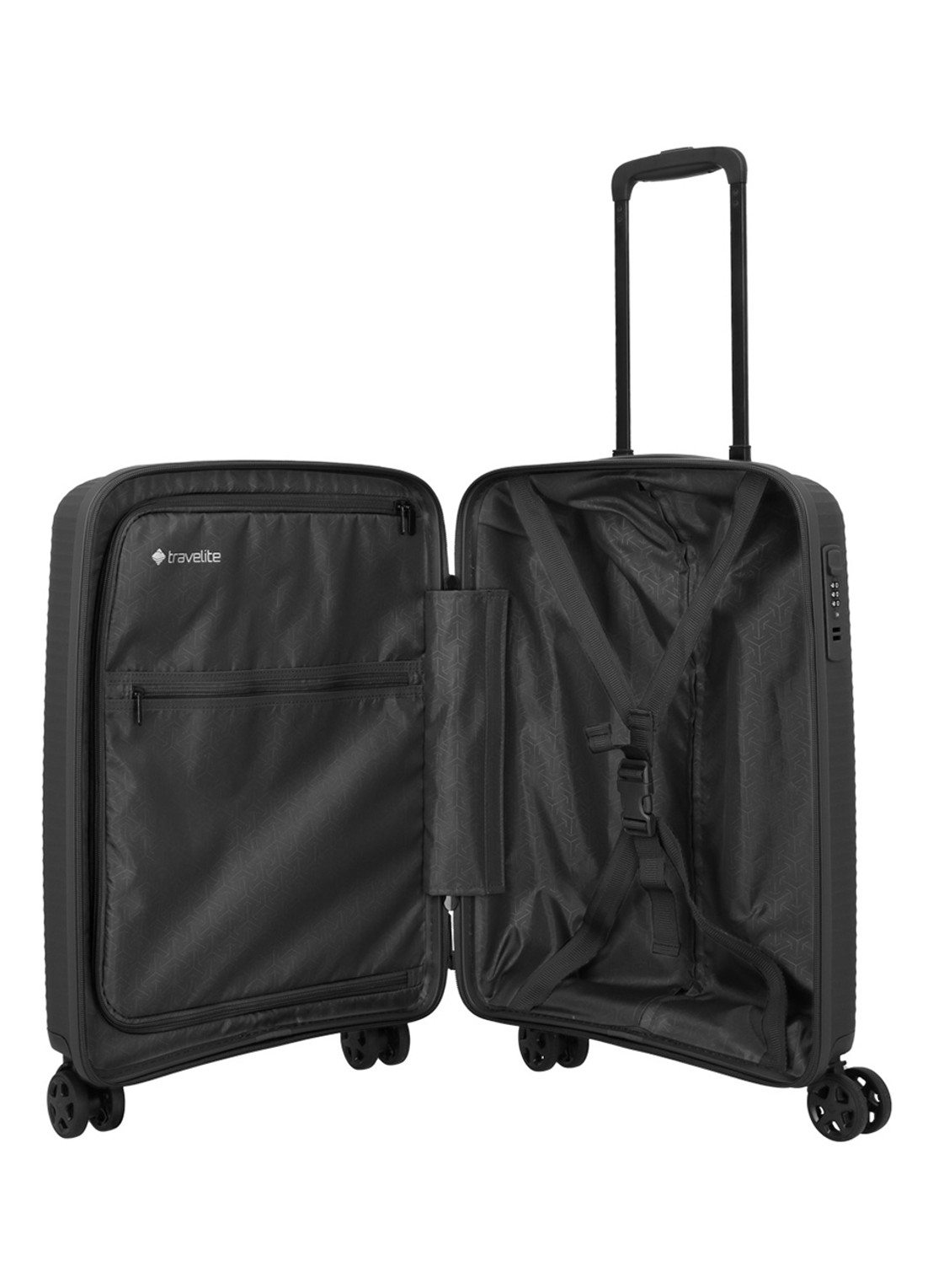 Travelite Air Stripe spinner 55 cm - detail 4 zwart
