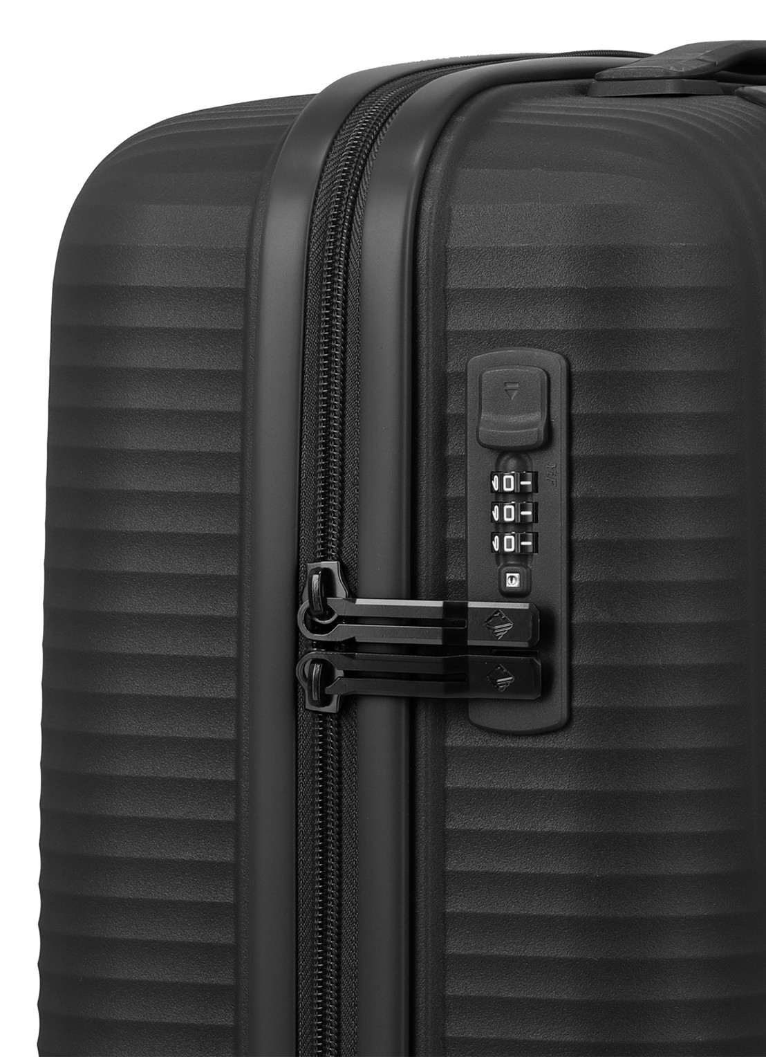 Travelite Air Stripe spinner 55 cm - voorkant 3 zwart