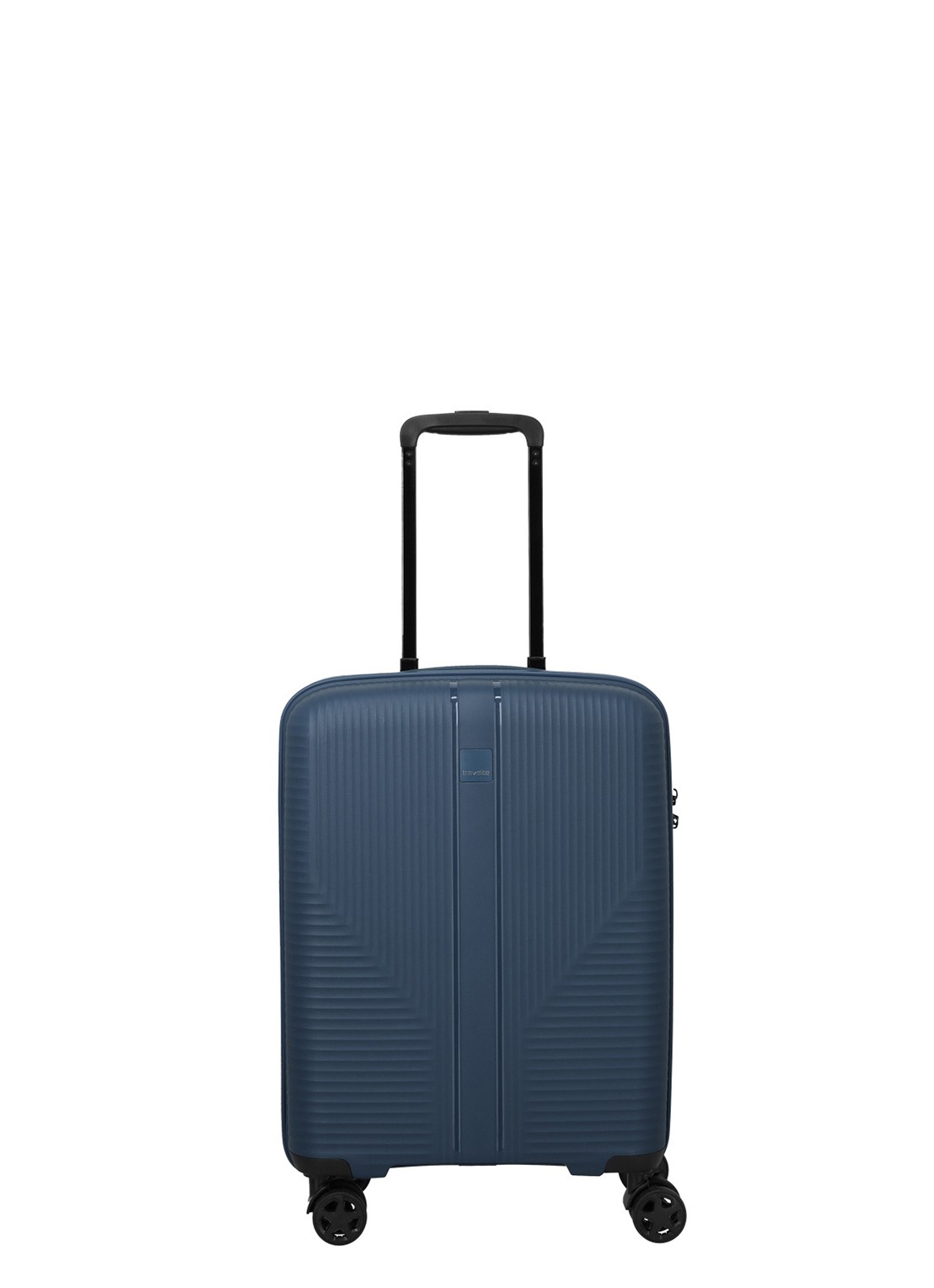 Travelite Air Stripe spinner 55 cm - voorkant donkerblauw