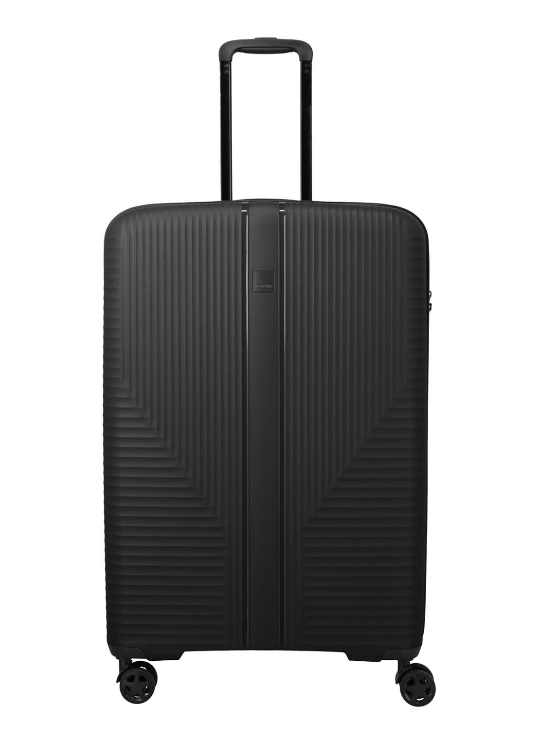 Travelite Air Stripe spinner 77 cm - voorkant zwart