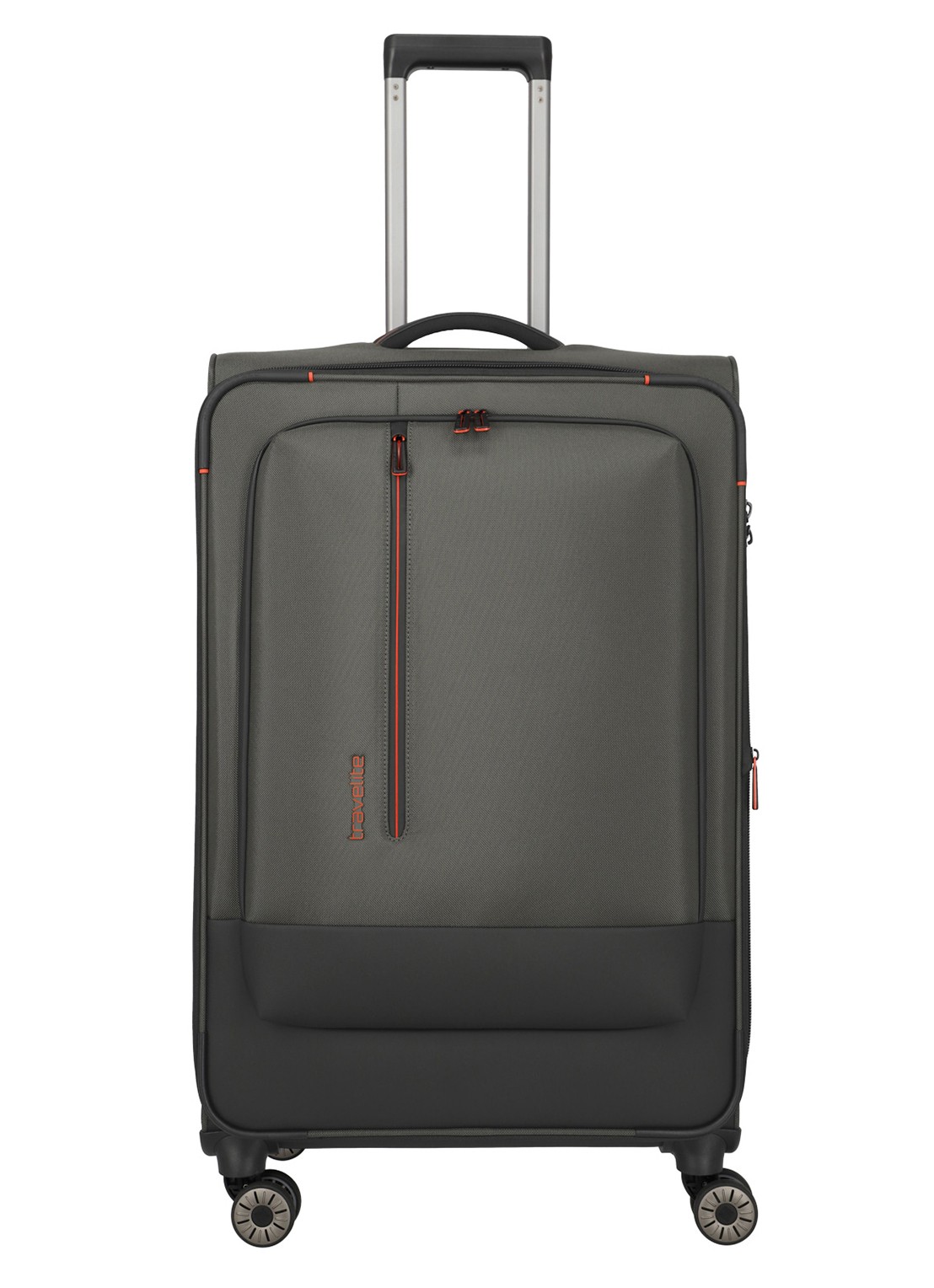 Travelite Crosslite 5.0 L vergrootbare spinner 77 cm - voorkant 3 olijfgroen