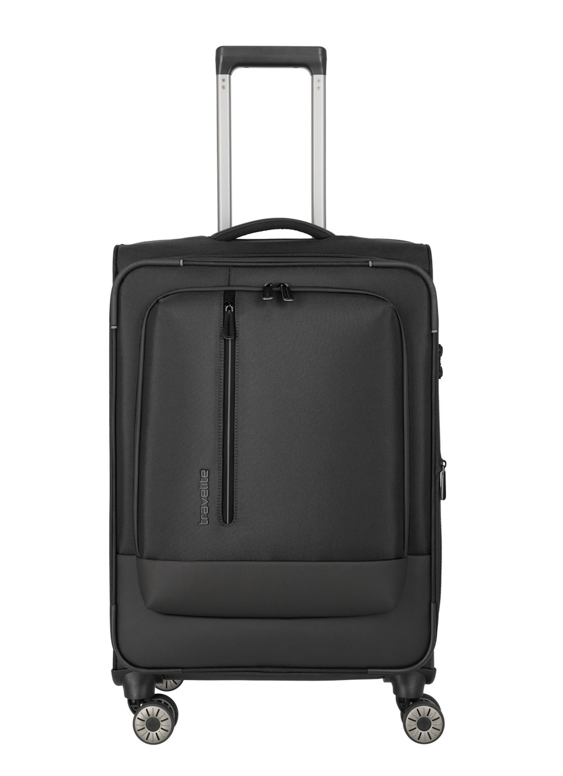 Travelite Crosslite 5.0 M vergrootbare spinner 66 cm - voorkant 3 zwart