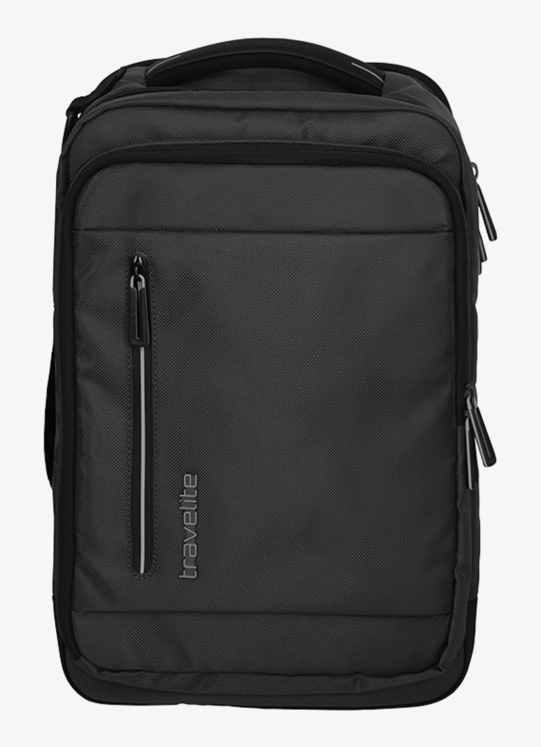 Travelite Crosslite underseater rugzak met 15 inch laptopvak - voorkant zwart