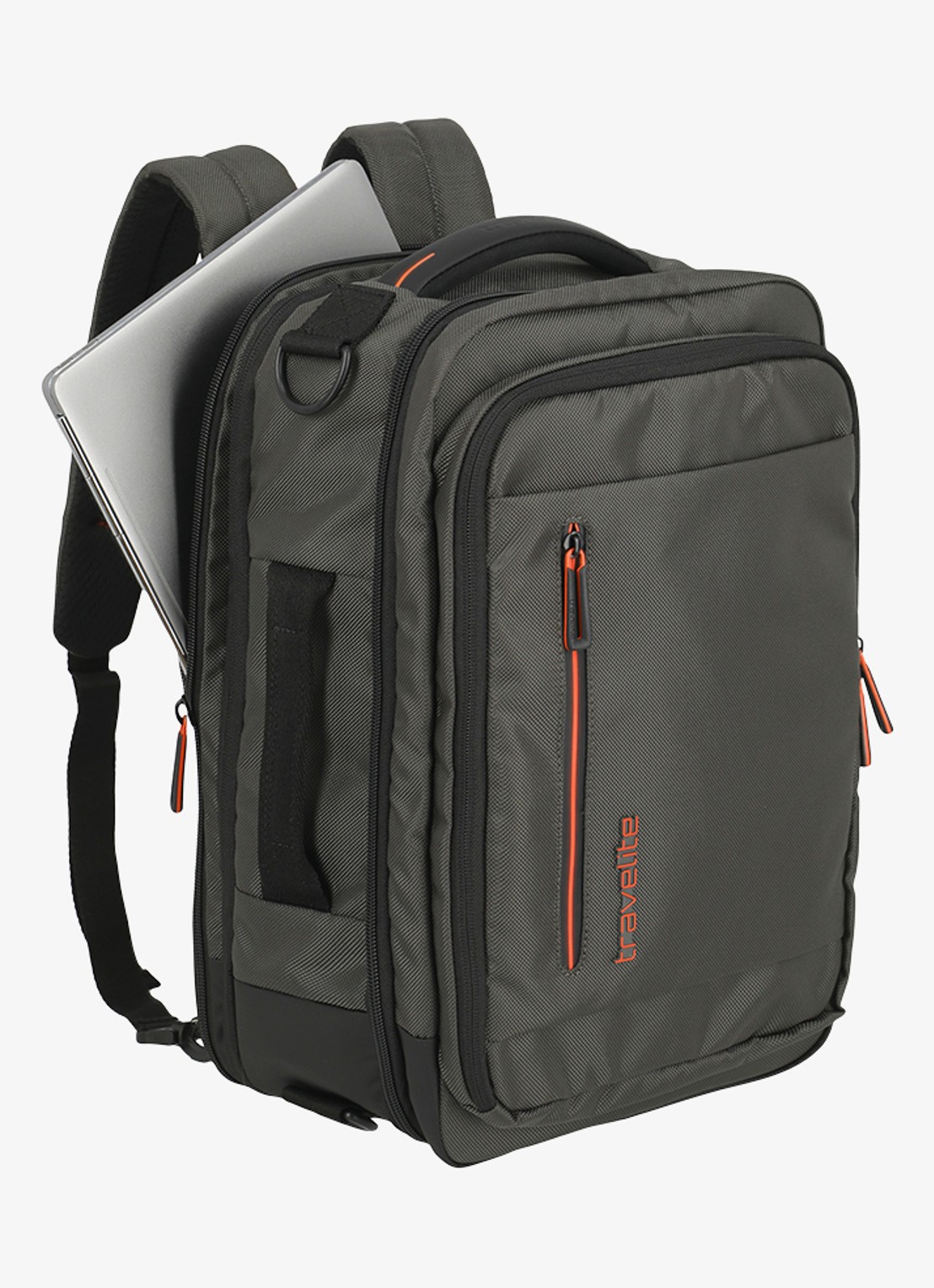 Travelite Crosslite underseater rugzak met 15 inch laptopvak - voorkant 2 groen