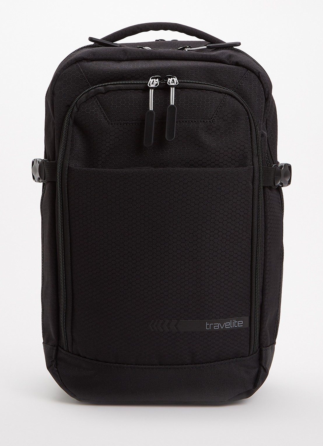 Travelite Kick Off rugzak met 13-inch laptopvak - voorkant 2 zwart
