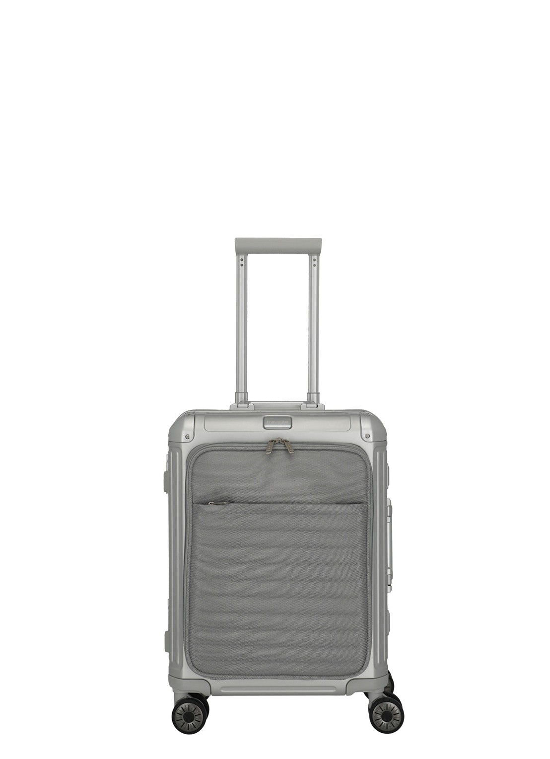 Travelite Next S spinner met 15,6 inch laptopvak  55 cm - voorkant zilver